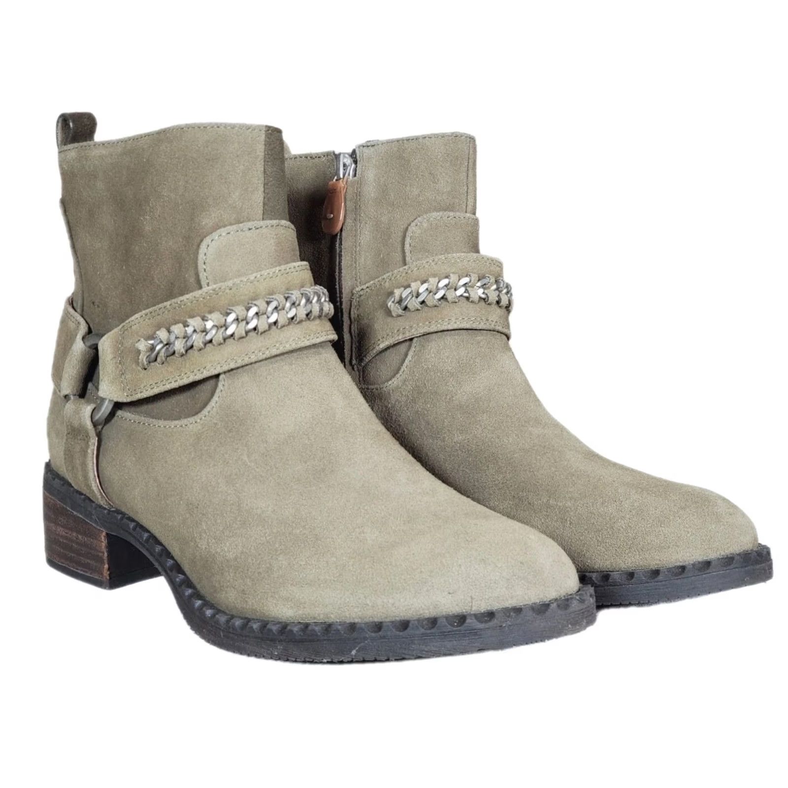Olive Gentle Souls Kenneth Cole Best Chain Booties Olive Suede Harness Women's US 9 Bootie) Size ONE SIZE - 2 Thumbnail