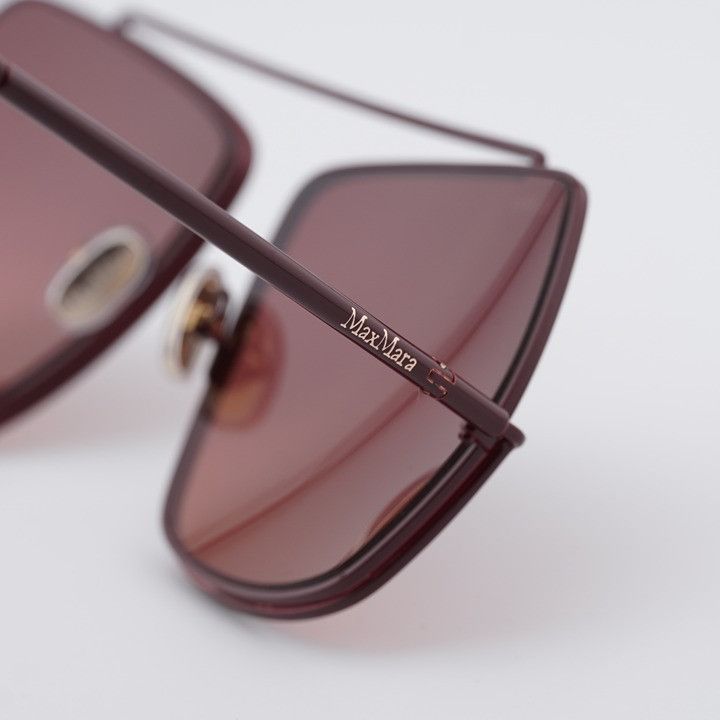 Max Mara Max Mara ELSAPETITE MM0102 69F Sunglasses Bordeaux Butterfly Size ONE SIZE - 7 Thumbnail
