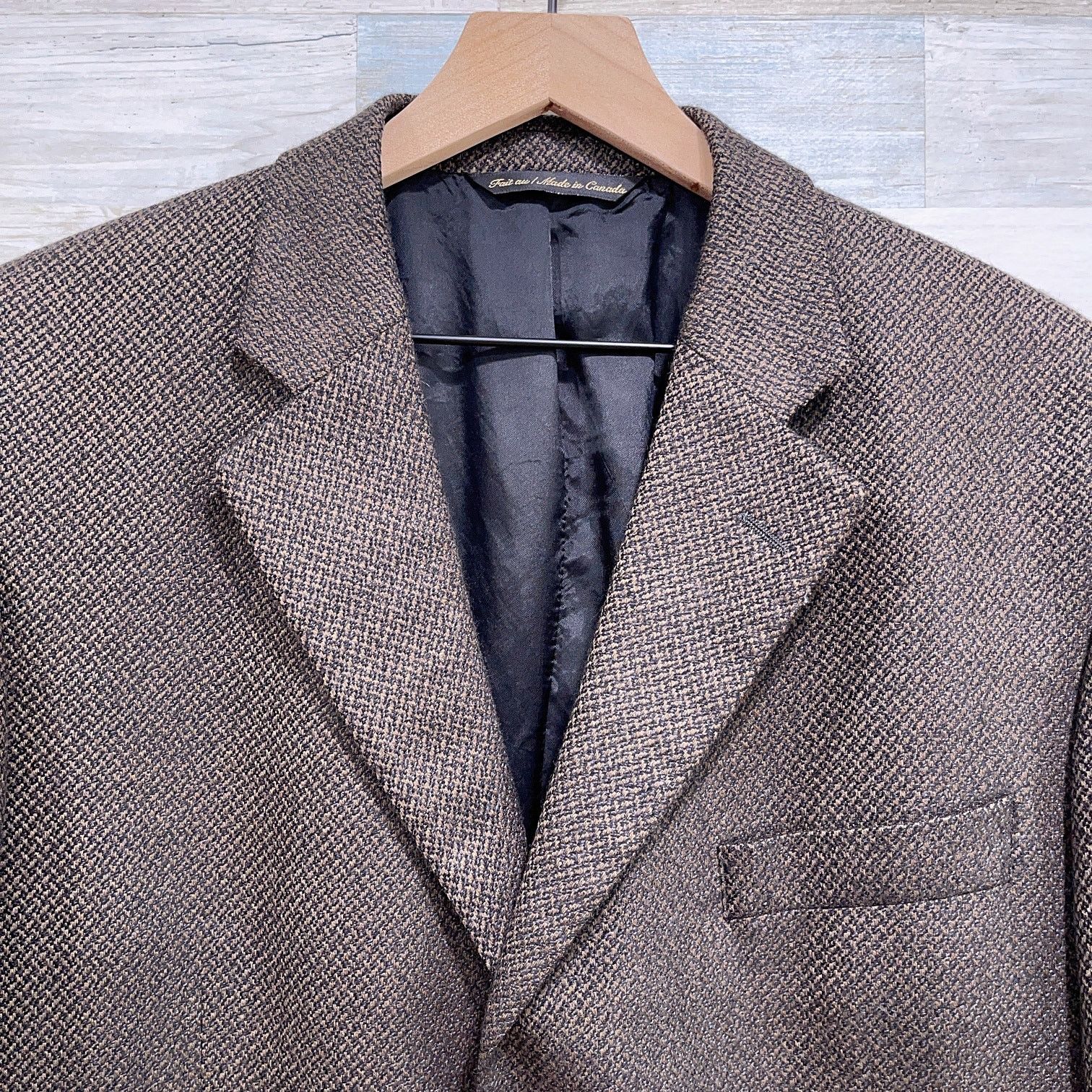 Jack Victor Jack Victor Wool Luxe Tweed Sport Coat Jacket Taupe Brown 42 Size 42R - 2 Thumbnail