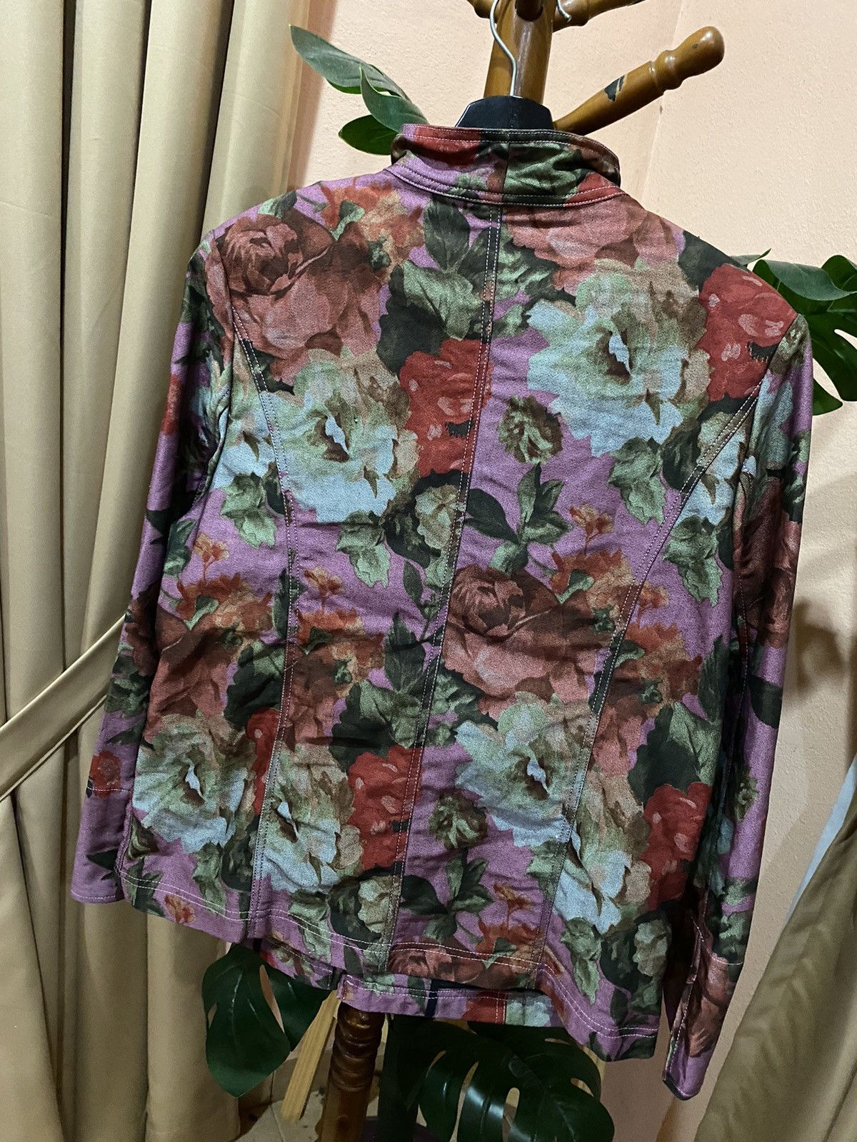 Designer Vicky Valère Paris Floral Jacket French Made Vintage Fashion Size M / US 6-8 / IT 42-44 - 8 Thumbnail
