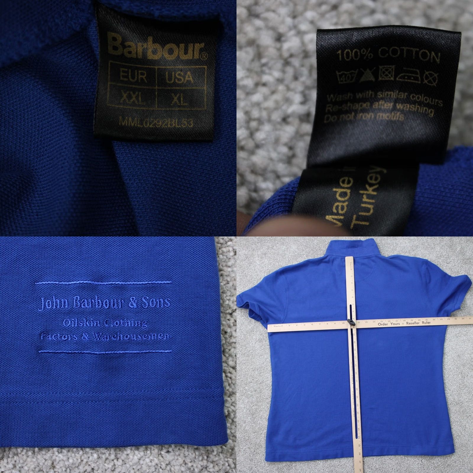 Barbour Barbour Polo Shirt Mens XL Blue 100% Cotton Short Sleeve Pullover Polo Barbour Classic Preppy Casual Golf Walking Shirt Size US XL / EU 56 / 4 - 8 Thumbnail