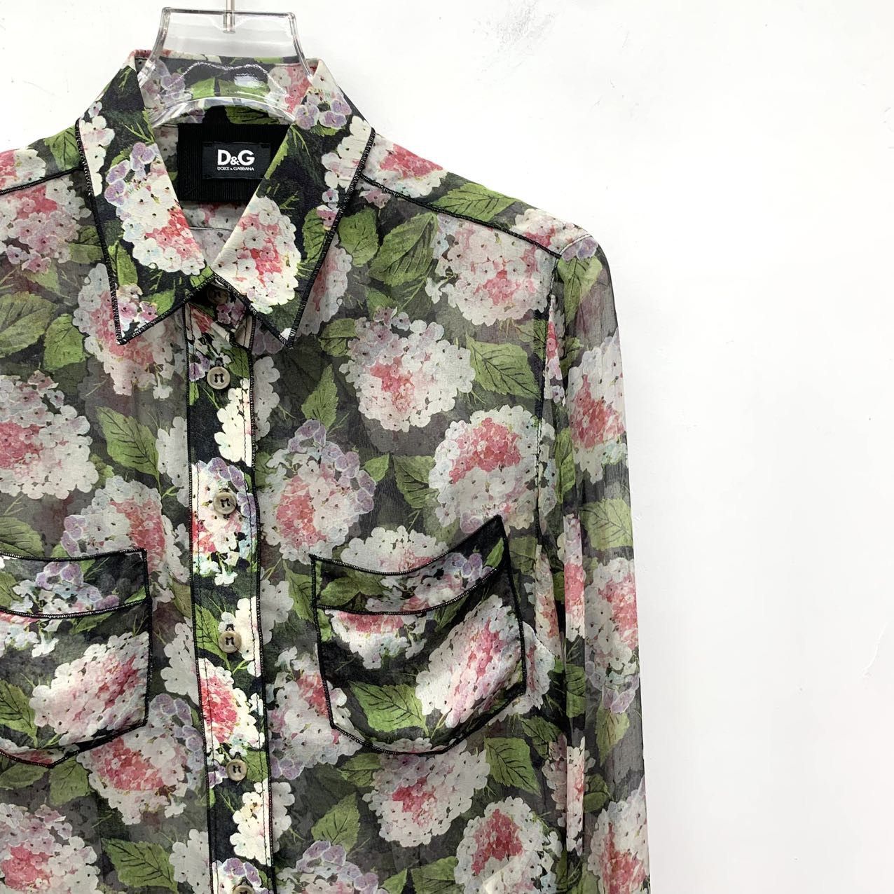 Dolce & Gabbana Dolce & GGabban Floral Silk Long Sleeve Shirt K26WX Size M / US 6-8 / IT 42-44 - 3 Thumbnail