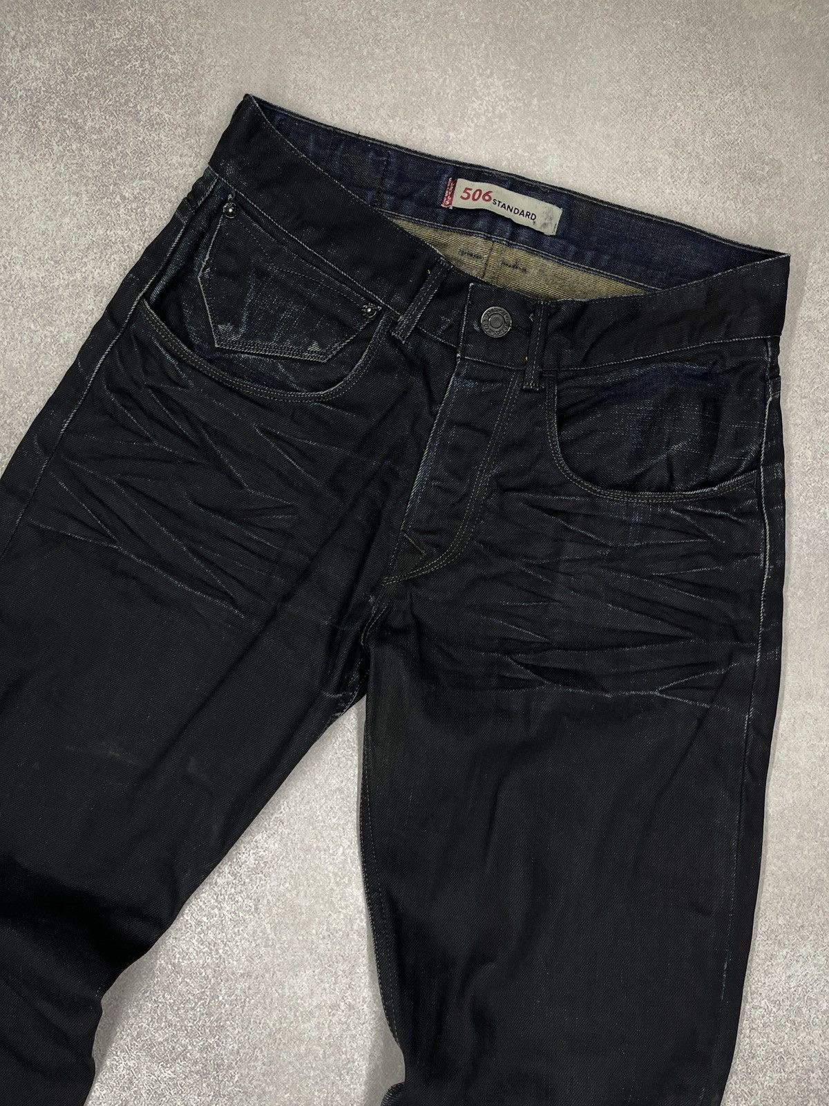 Levi's Levis 506 Standard Navy Denim Jeans with Flap Pockets Size US 31 - 10 Thumbnail