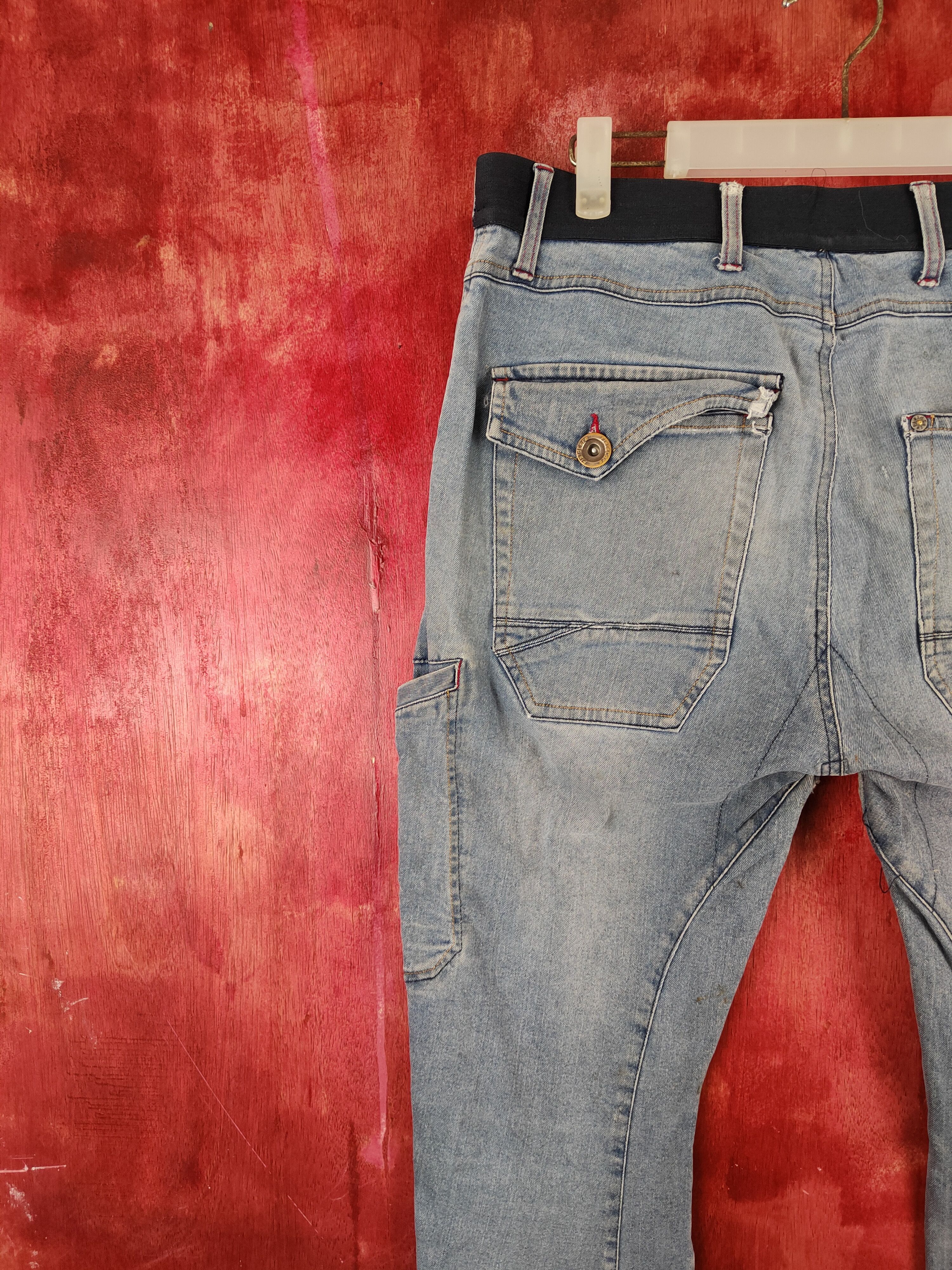 Japanese Brand FieldCore Blue Faded Distressed Ripped Jeans #S2018 Size US 33 - 9 Thumbnail