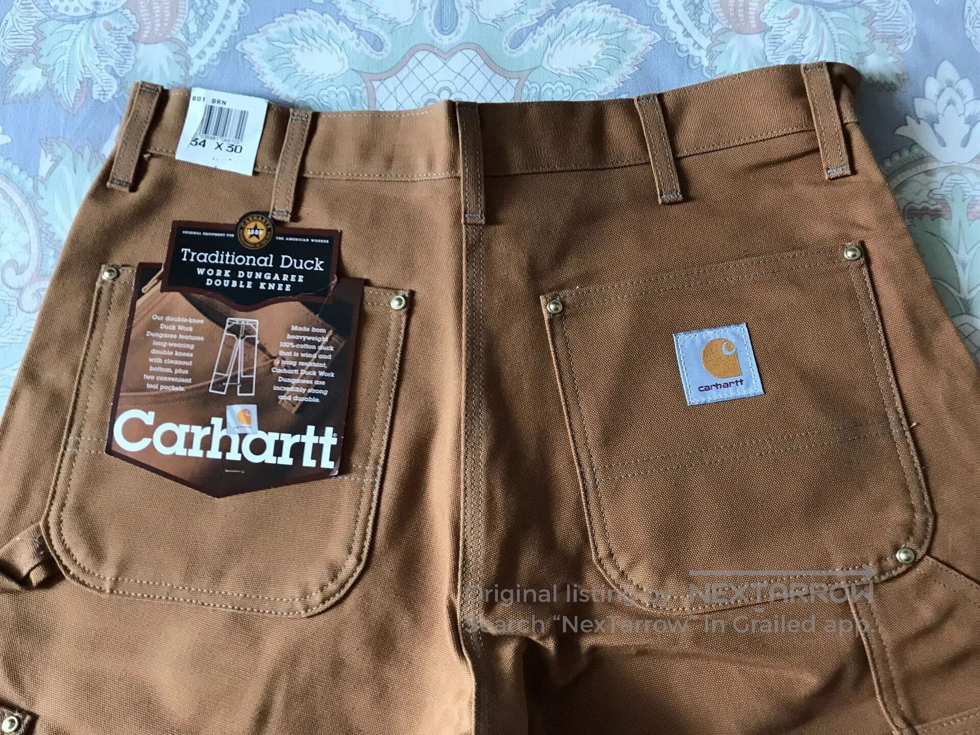 Carhartt Carhartt B01 BRN Canvas Work Pants W34L30. Size US 34 / EU 50 - 5 Thumbnail