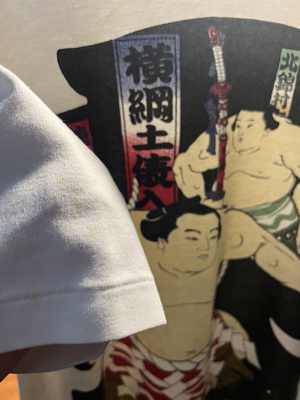 Japanese Brand × Vintage 90s Sumo Wrestler 🇯🇵Japanese🇯🇵 tee Size US L / EU 52-54 / 3 - 4 Thumbnail