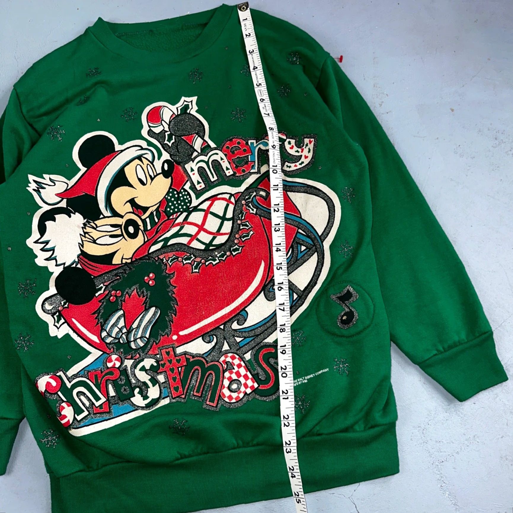 Disney VINTAGE Disney Sweatshirt Crewneck Men Green Mickey Minnie Pluto 90s Cartoon Christmas Christmas Pullover ID Size US S / EU 44-46 / 1 - 5 Thumbnail