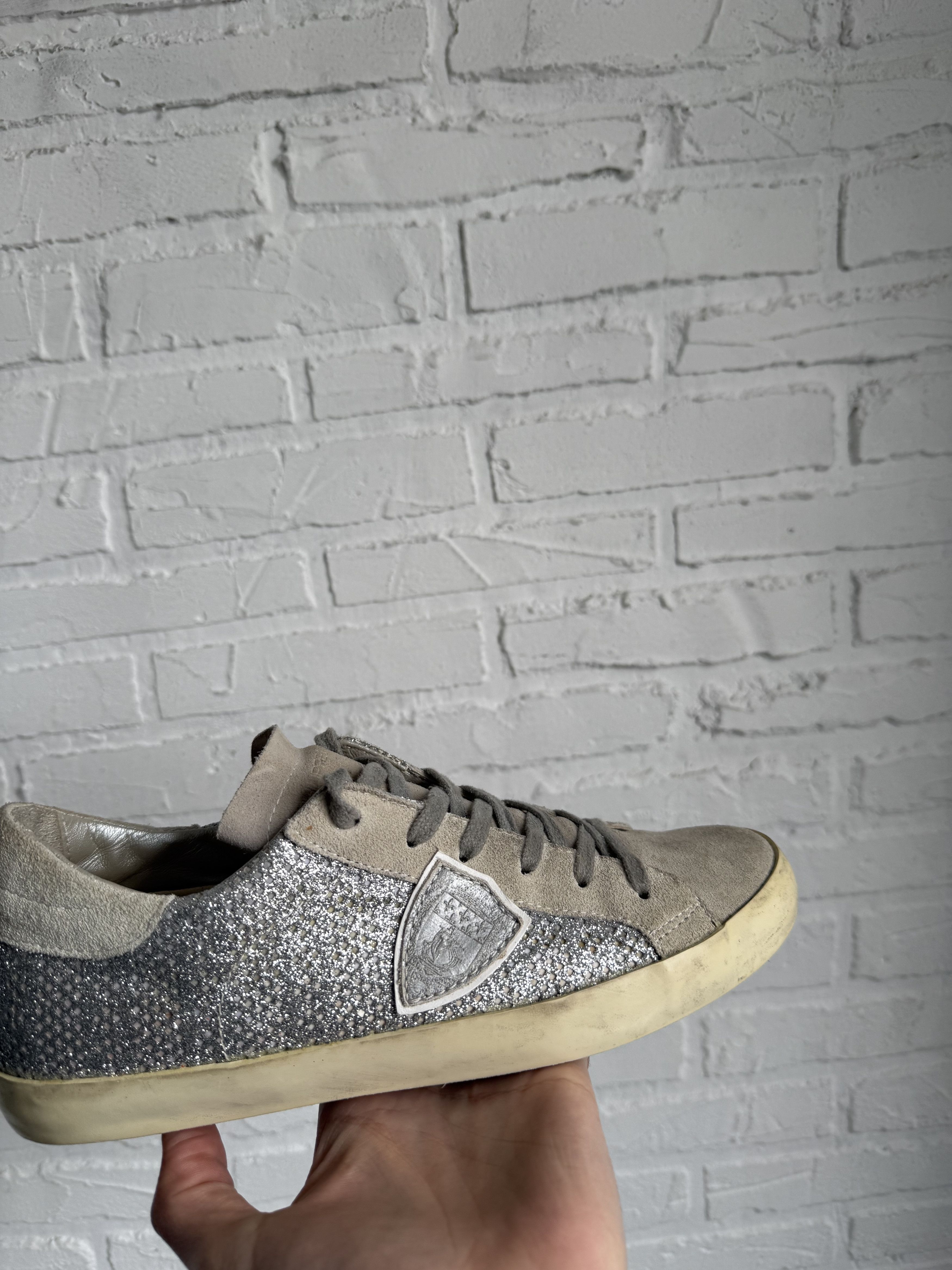 Philippe Model Philippe Model Paris suede leather glitter sneakers Size US 10 / IT 40 - 2 Thumbnail