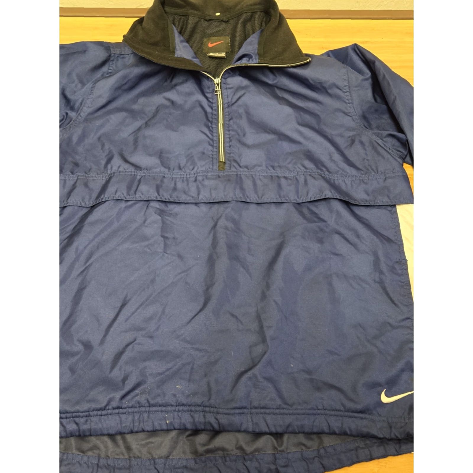 Nike VINTAGE Nike Windbreaker Jacket Nylon 1/4 Zip Blue White Size Medium Mens Casual Activewear Jacket Size US M / EU 48-50 / 2 - 3 Thumbnail