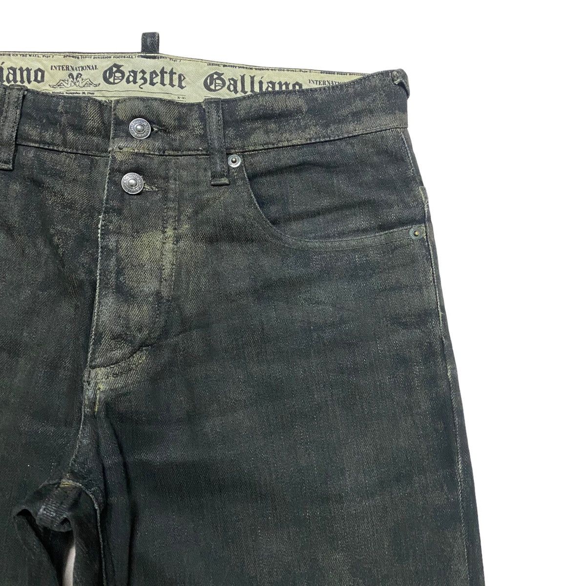 John Galliano John Galliano Black Dust Waxed Denim Jeans Size US 30 / EU 46 - 5 Thumbnail