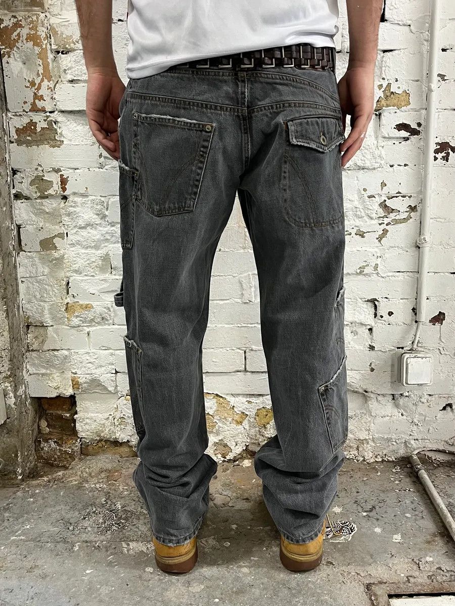 Dolce & Gabbana AW2004 Dolce & Gabbana Asymmetrical Grey Cargo Denim Jeans Size US 34 / EU 50 - 4 Thumbnail