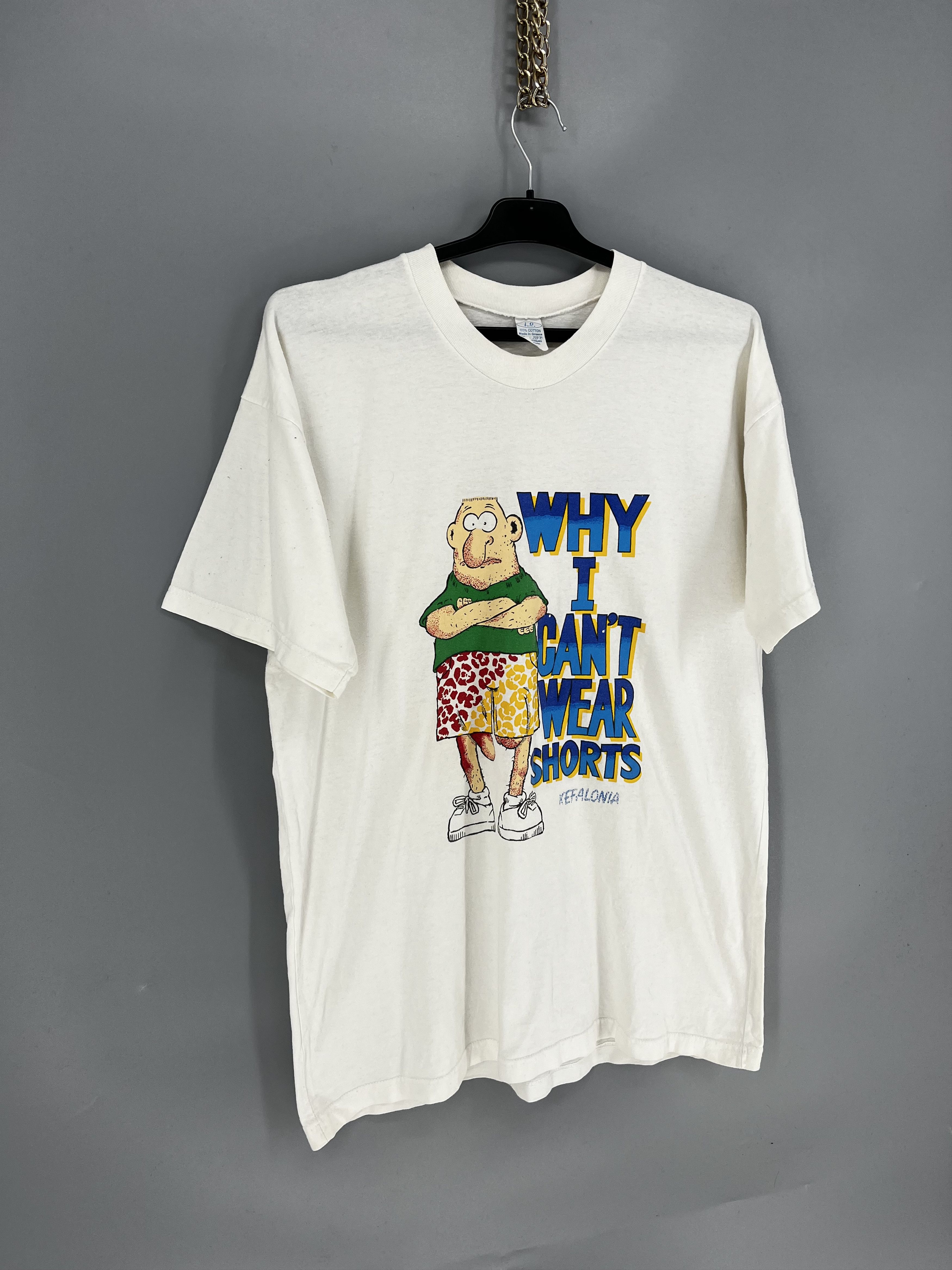 Vintage Y2K 90’s Vintage Why I Can’t Wear Shorts Funny T Shirt Size US XL / EU 56 / 4 - 2 Thumbnail
