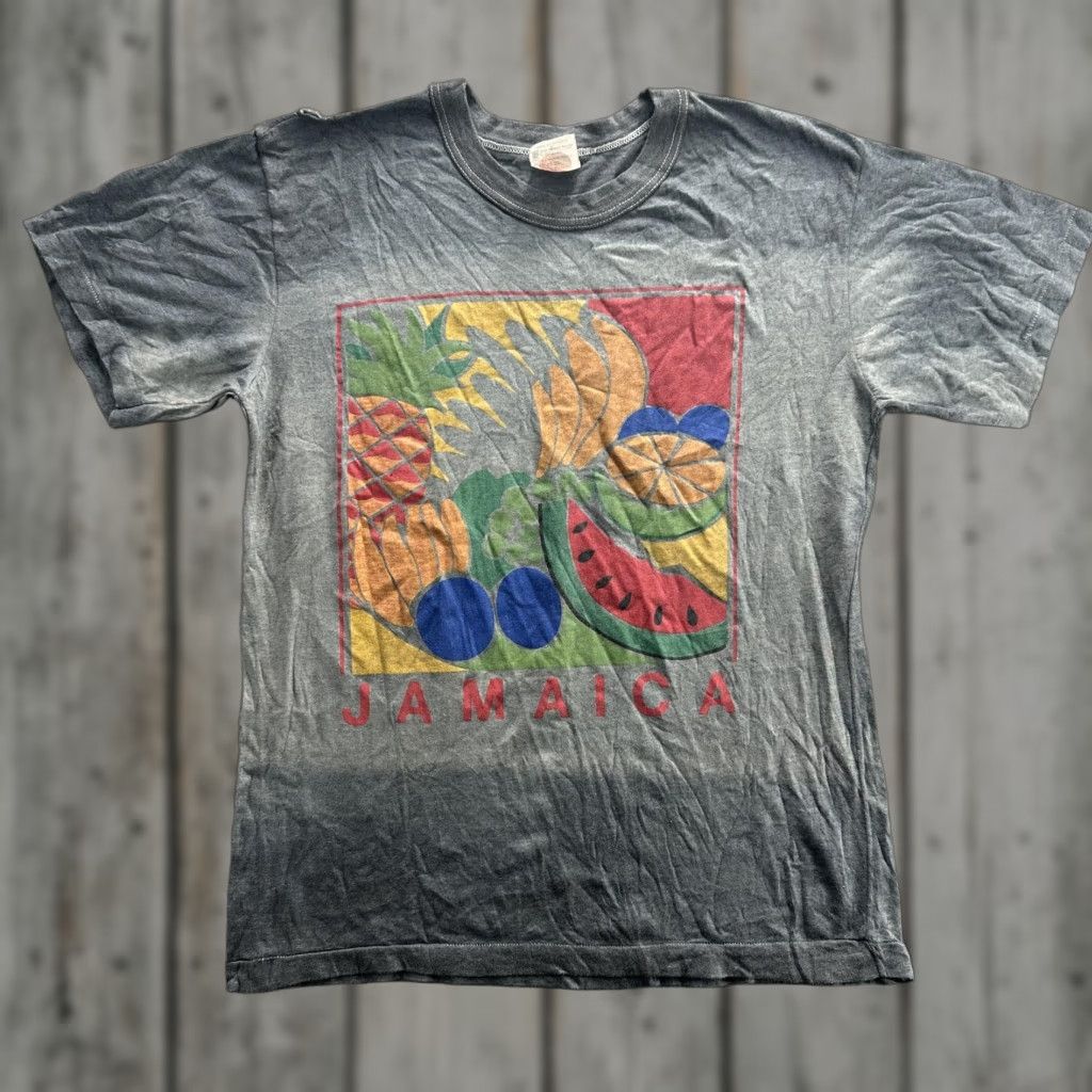 Vintage Vintage Street Island Jamaica Shirt Mens Large Gray Fruit Graphic Tee Caribbean 90s Size US L / EU 52-54 / 3 - 1 Thumbnail