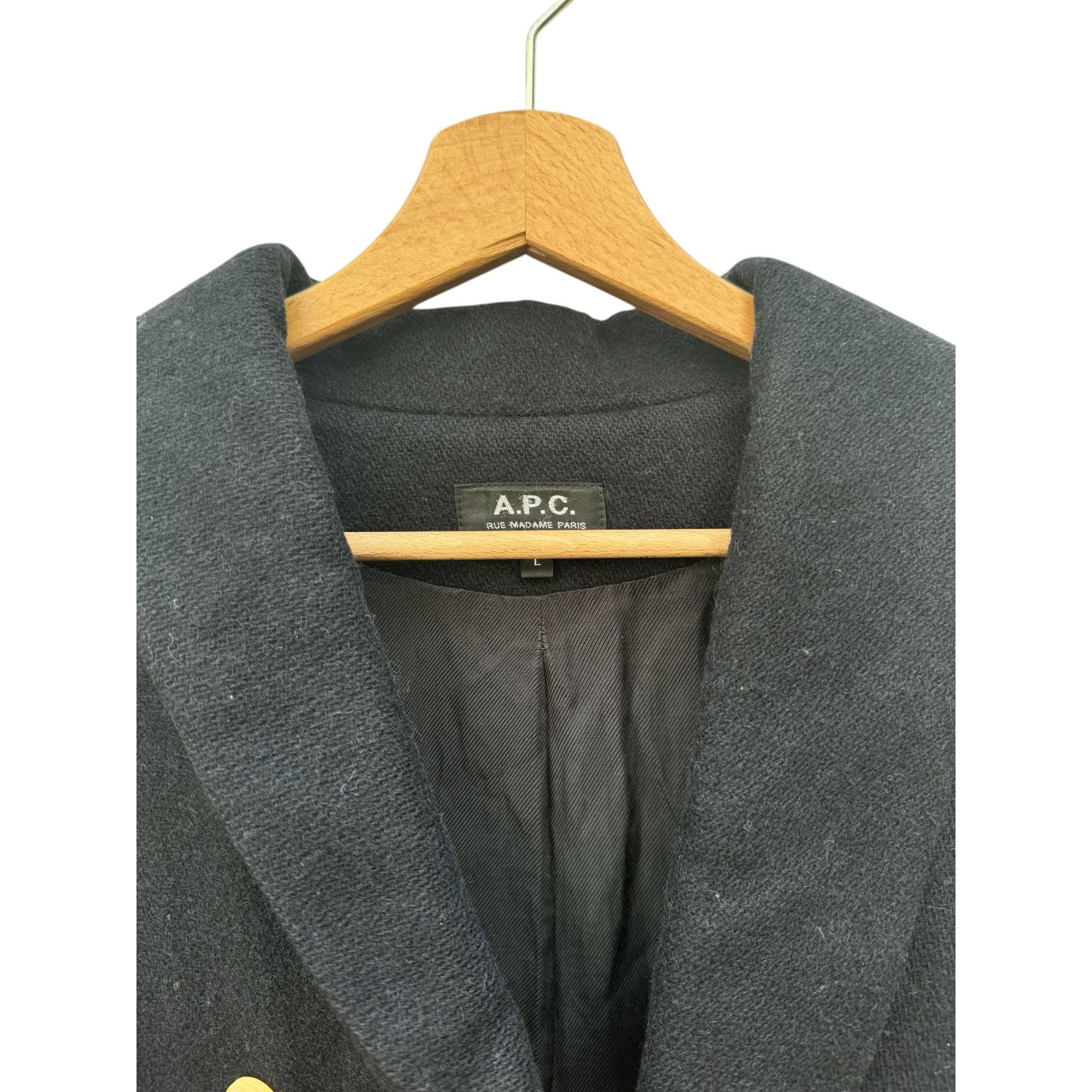 A.P.C. Women Navy Peacoat Size L / US 10 / IT 46 - 2 Thumbnail