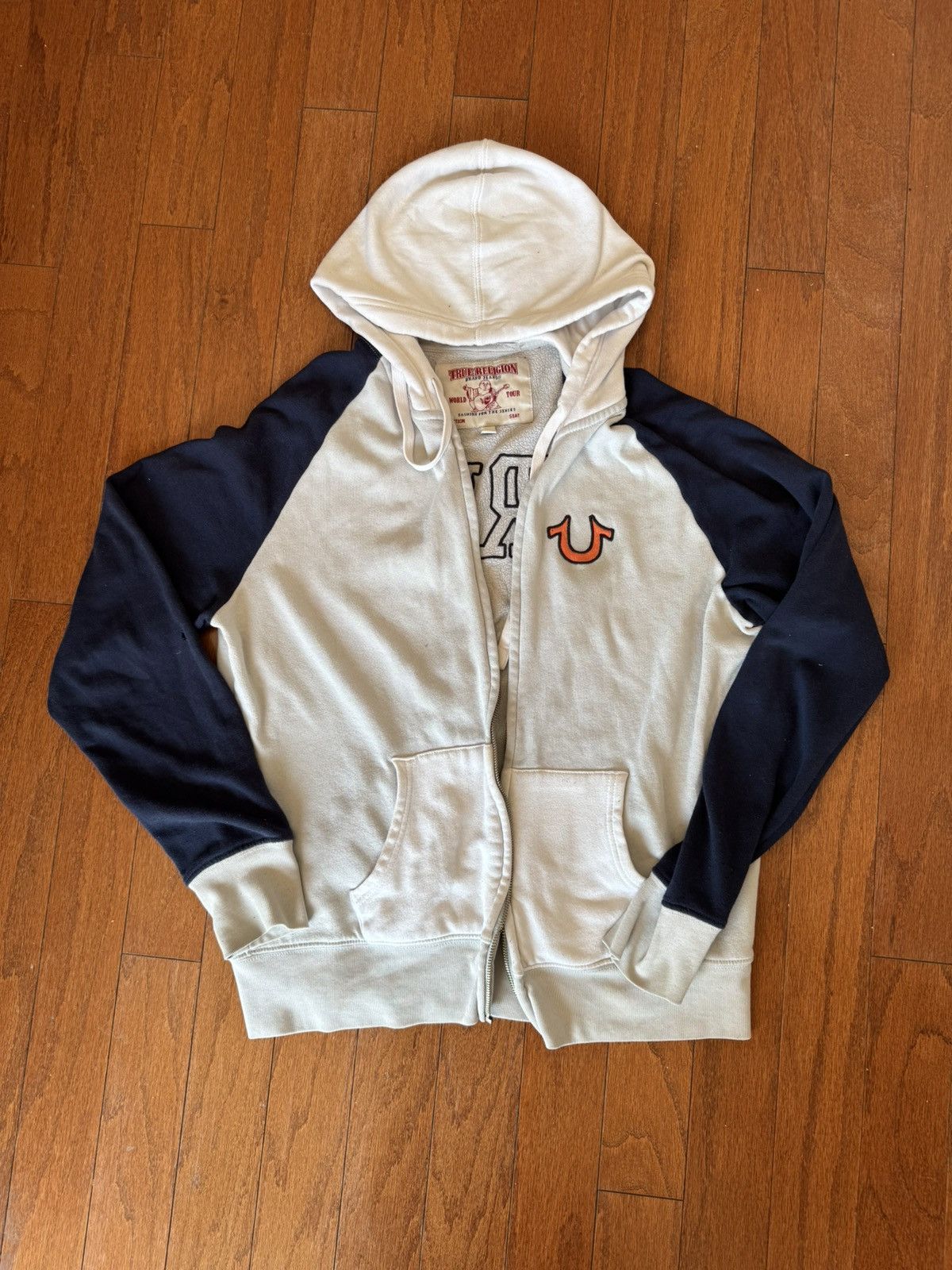 True Religion True Religion cream, orange & navy zip up hoodie Size L Size US L / EU 52-54 / 3 - 1 Thumbnail