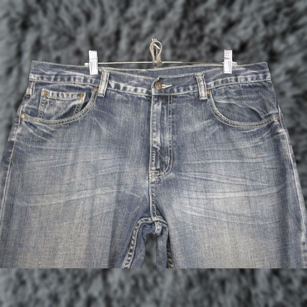 Denime Flypaper Jeans Mens 38x30 Blue Bootcut Denim Distressed Faded Wash Casual Pants Mens Size US 38 / EU 54 - 1 Thumbnail