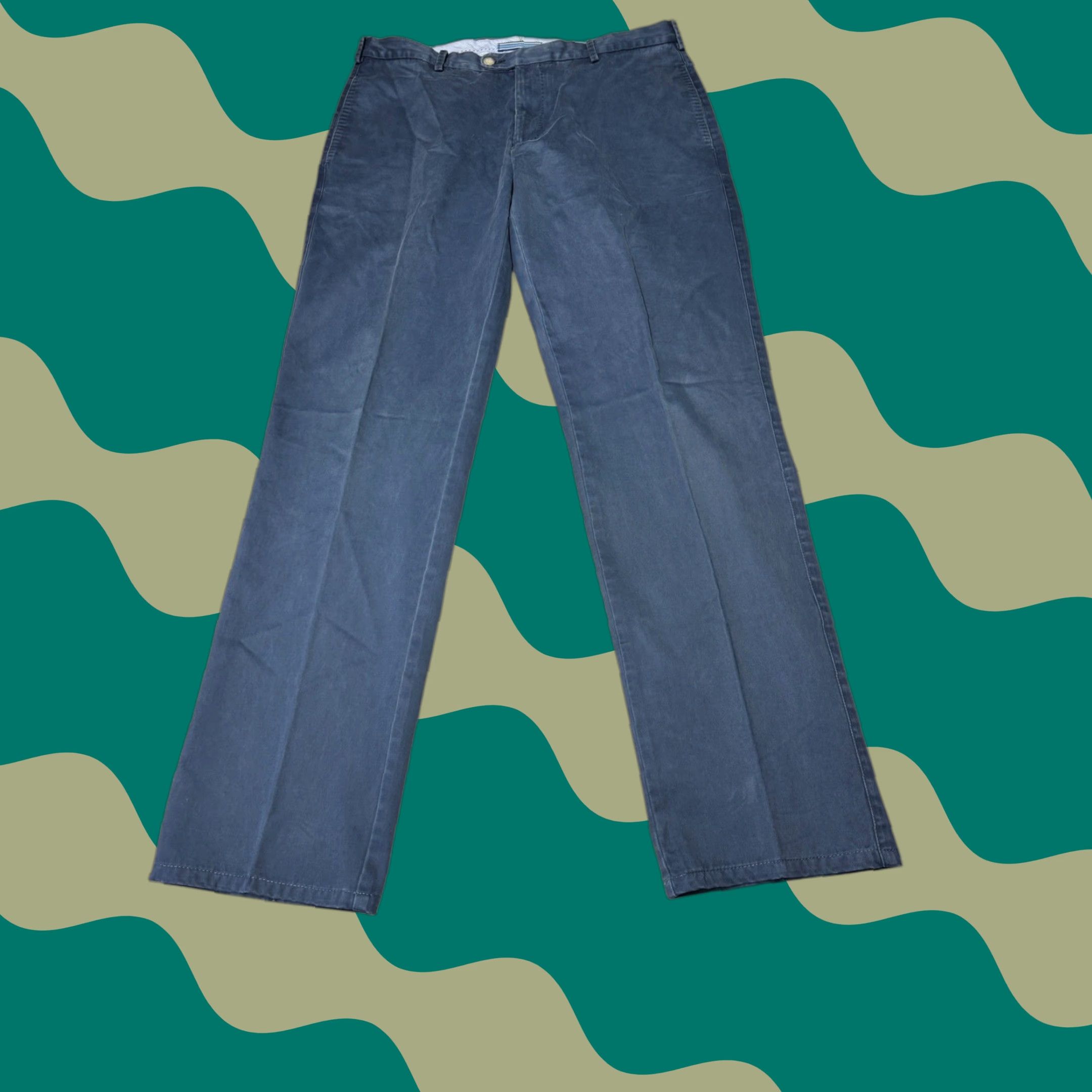 Peter Millar Peter Millar Mens 34X32 Navy Blue Pima Cotton Chino Pants Straight Leg Flat Size US 34 / EU 50 - 1 Thumbnail