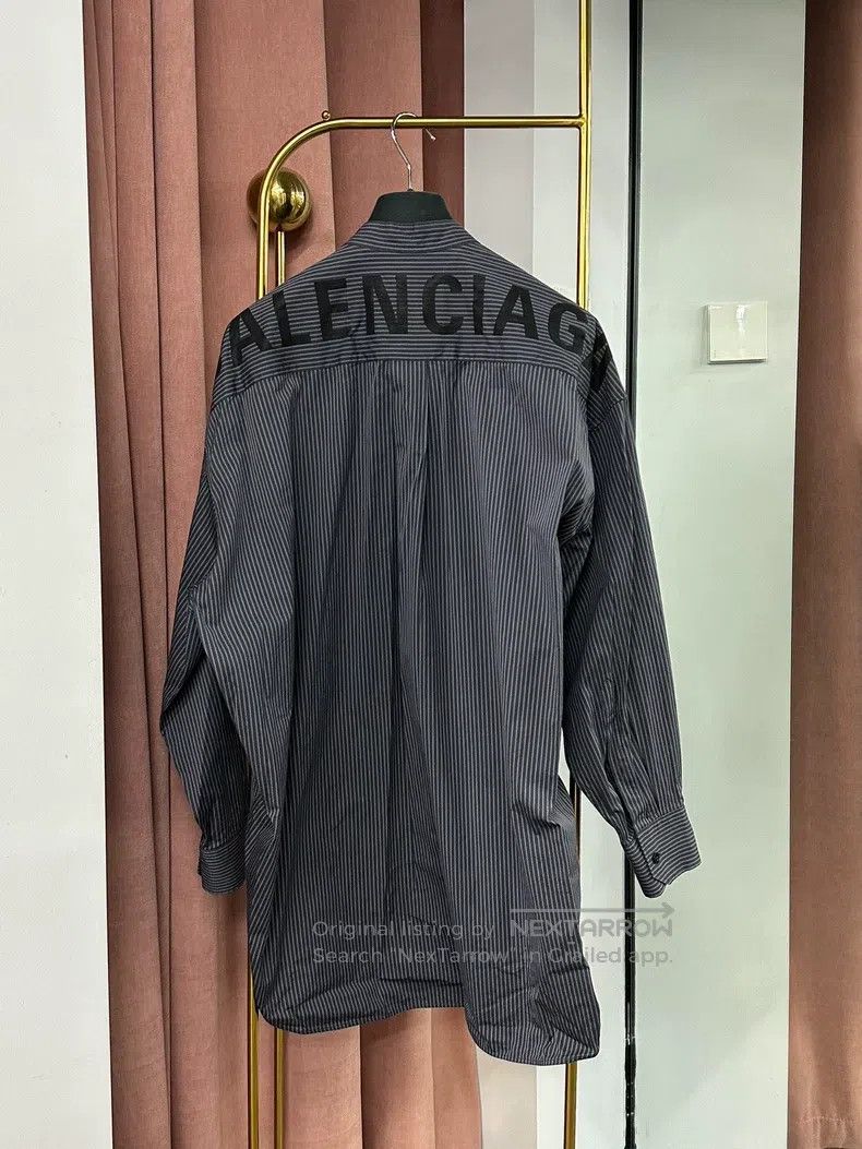 Balenciaga Balenciaga Long sleeve shirt with blue vertical stripes an Size XXS / US 00 / IT 34 - 1 Thumbnail