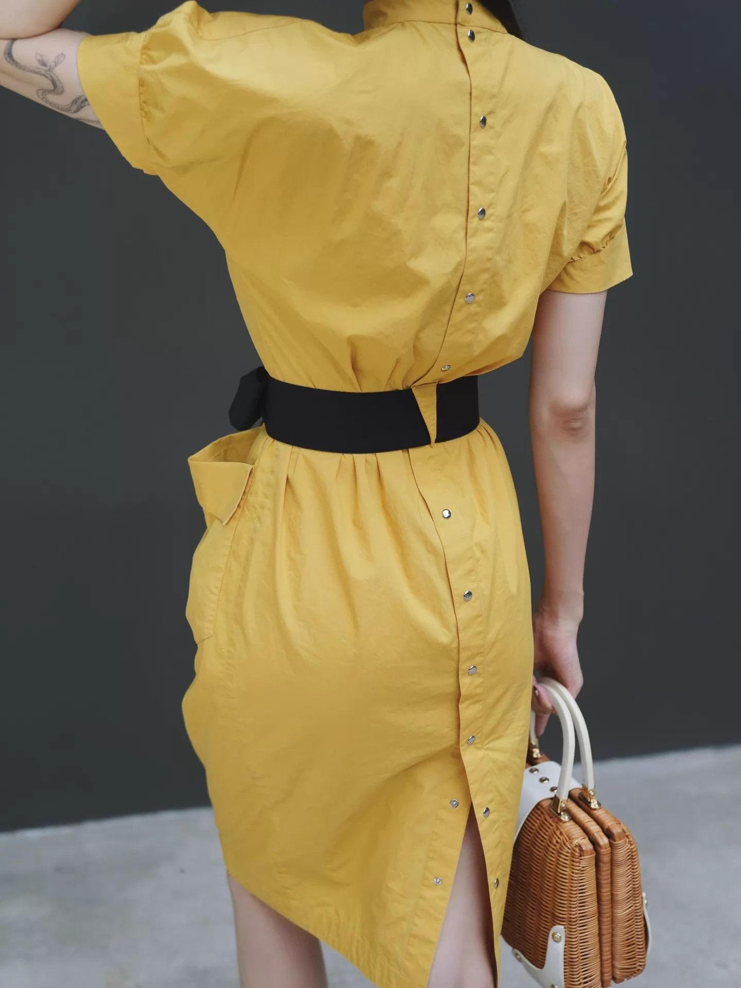 Other Vieuxnew Sunset Gold Killer Plunging Waist-Cinched M/L Dress Size XS / US 0-2 / IT 36-38 - 6 Thumbnail