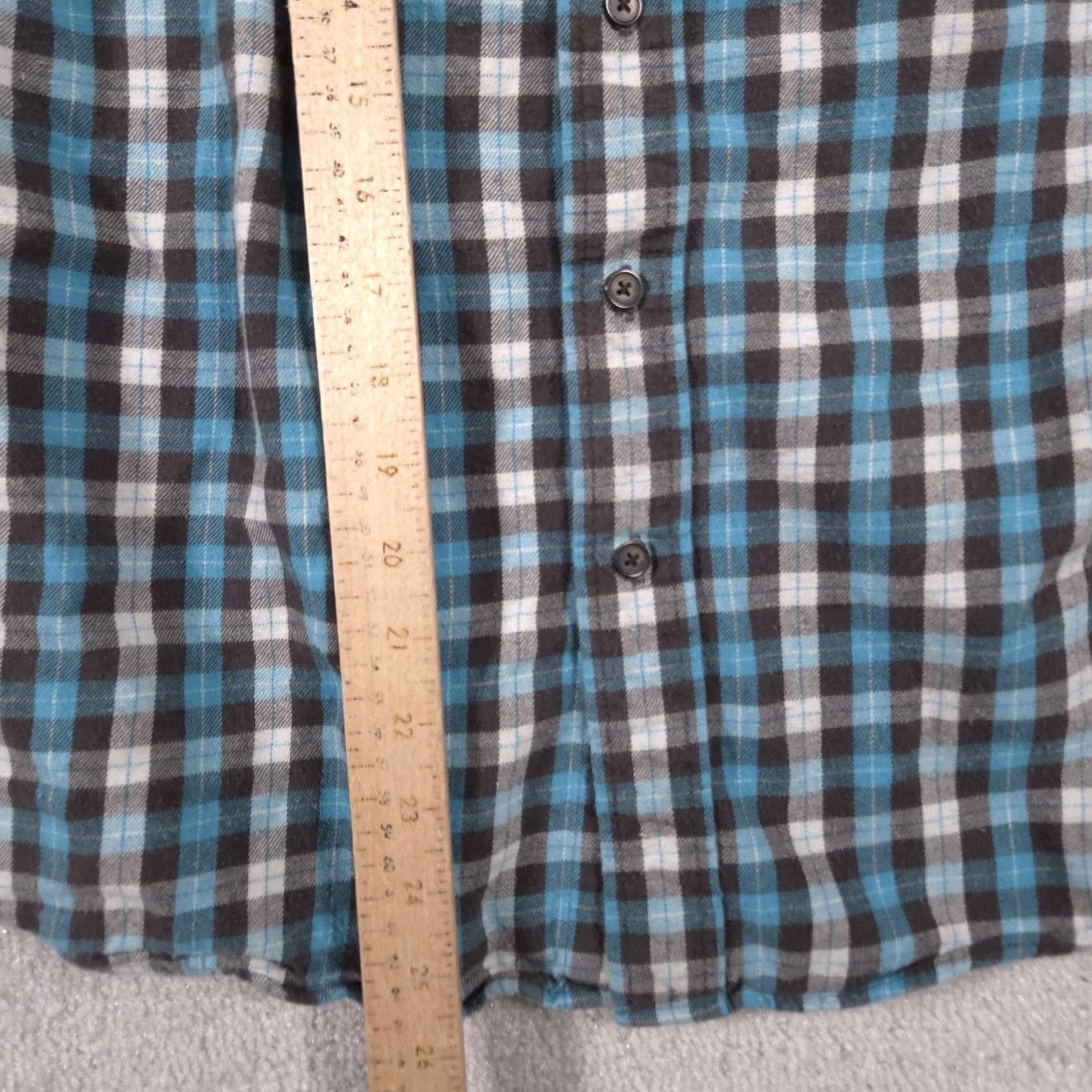 Vintage St. John's Bay Shirt Mens Medium Blue Brown Plaid Button Front Long Sleeve Cotton Shirt Size US M / EU 48-50 / 2 - 6 Thumbnail