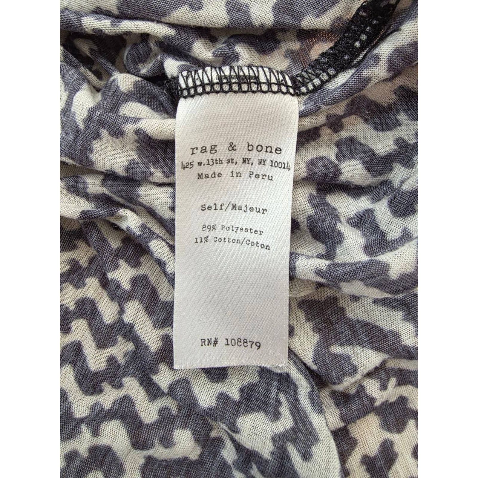 Rag & Bone Rag & Bone Womens Black-White Crew Neck Cotton XS A001664 Size XS / US 0-2 / IT 36-38 - 5 Thumbnail