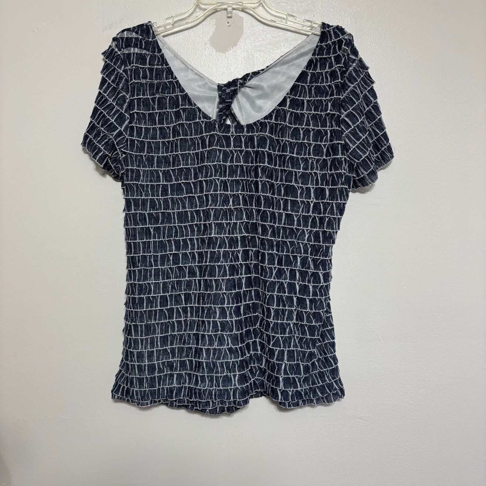 Other Dusak Designs Blue and White Layered Ruffle Blouse Size XL Size XL / US 12-14 / IT 48-50 - 3 Thumbnail