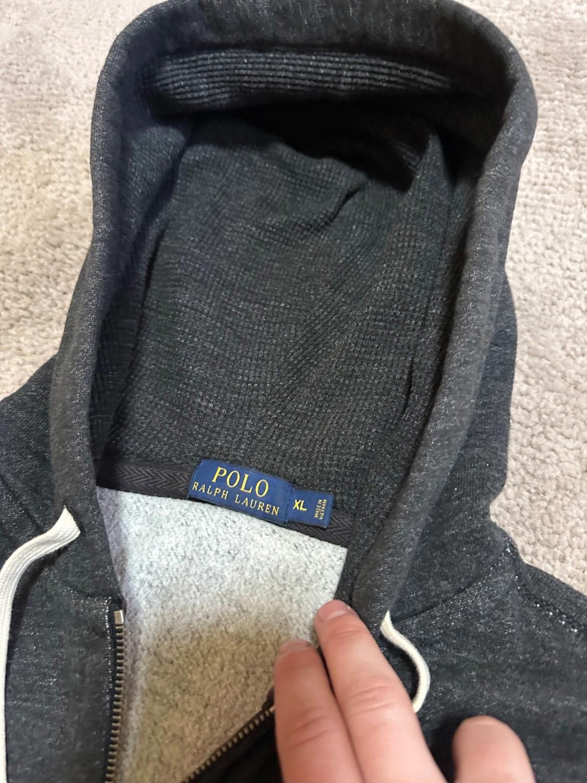 Polo Ralph Lauren VTG Polo Ralph Lauren Dark Grey Black Hoodie Logo Sz XL Size US XL / EU 56 / 4 - 5 Thumbnail