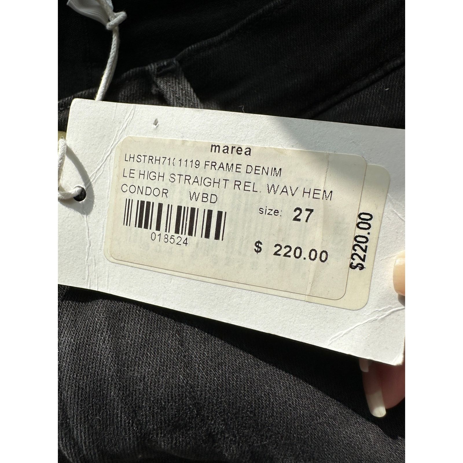 Frame NWT Frame Le High Straight Jeans Black Raw Hem Women's 27 Size 27" / US 4 / IT 40 - 6 Thumbnail