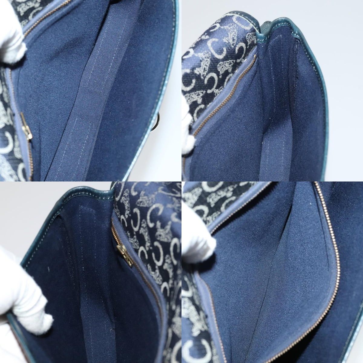 Celine CELINE C Sulky Shoulder Bag Canvas Navy Gold Size ONE SIZE - 12 Thumbnail