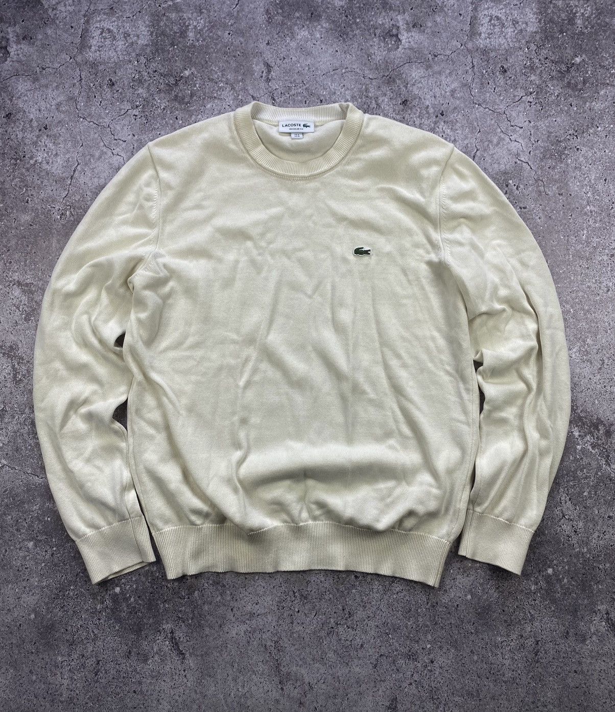Lacoste × Vintage Lacoste Vintage Sweater Box Fit Size M Milky Wool Knit Size US M / EU 48-50 / 2 - 1 Thumbnail