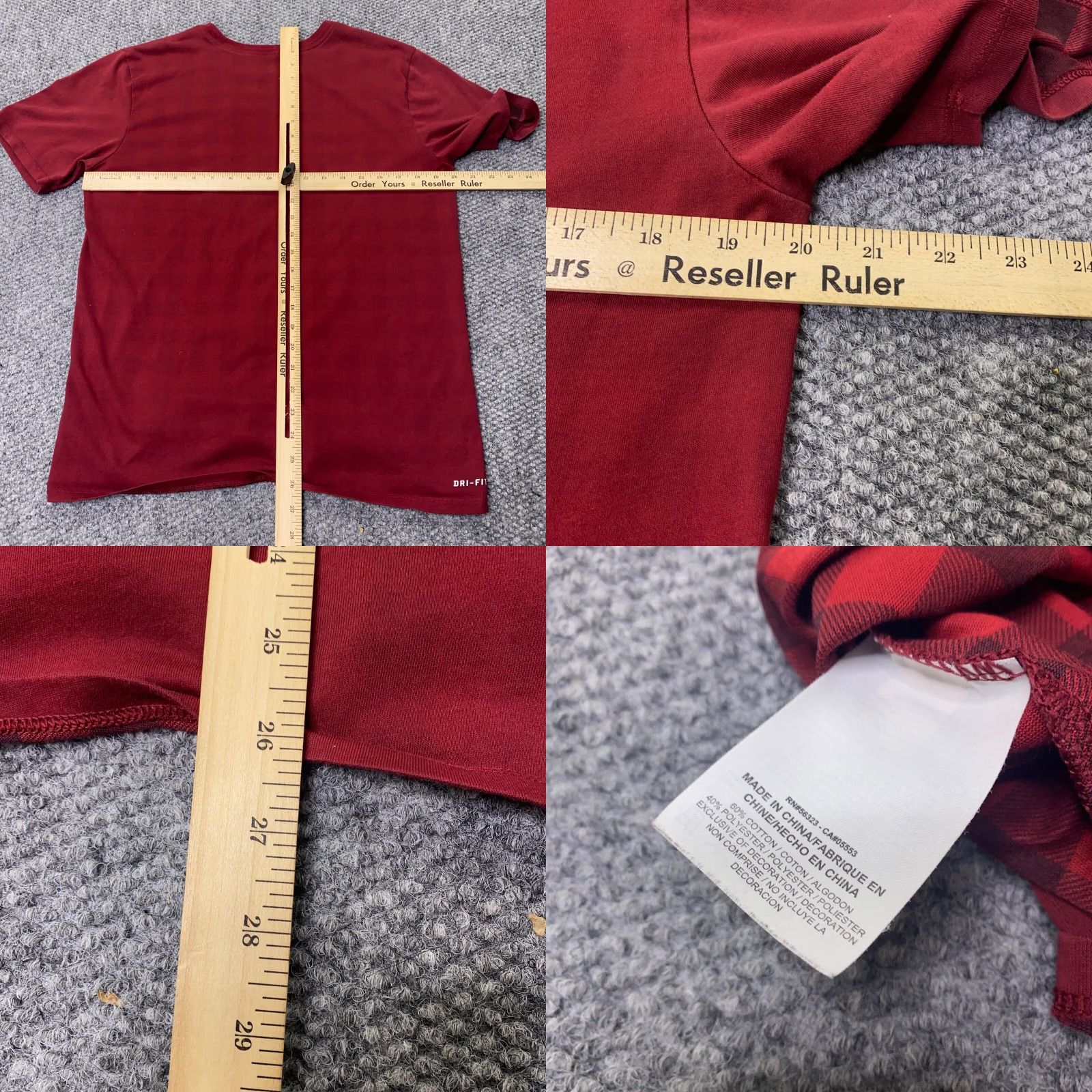 Nike Nike SB Shirt Women L Red Dri-Fit Plaid Pocket Short Sleeve Crew Neck Pullover Cotton Polyester Skateboarding Casual Activewear Size L / US 10 / IT 46 - 8 Thumbnail