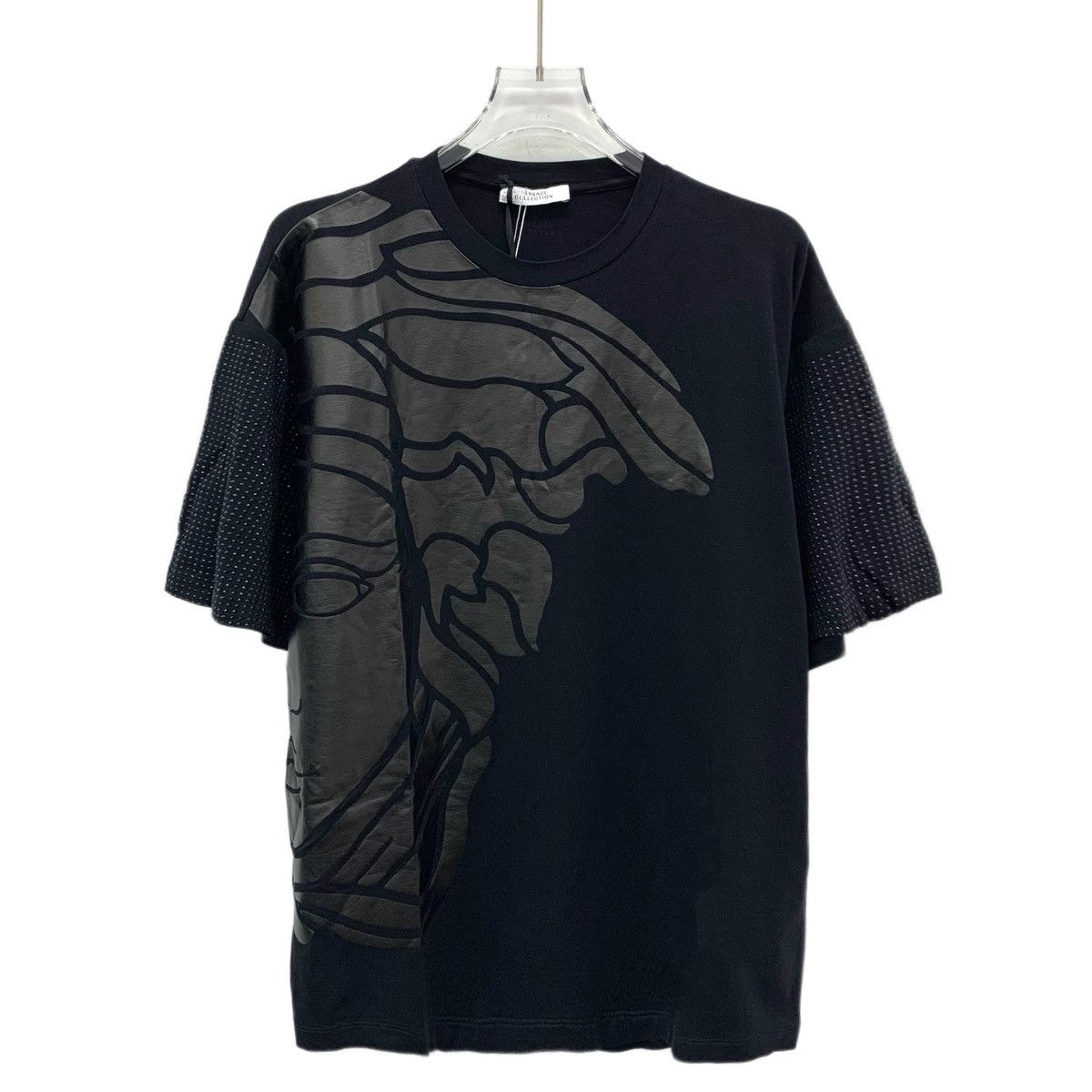 Versace Versace Black Medusa Print Beaded Cotton Polo Shirt K26WX Size US M / EU 48-50 / 2 - 1 Thumbnail
