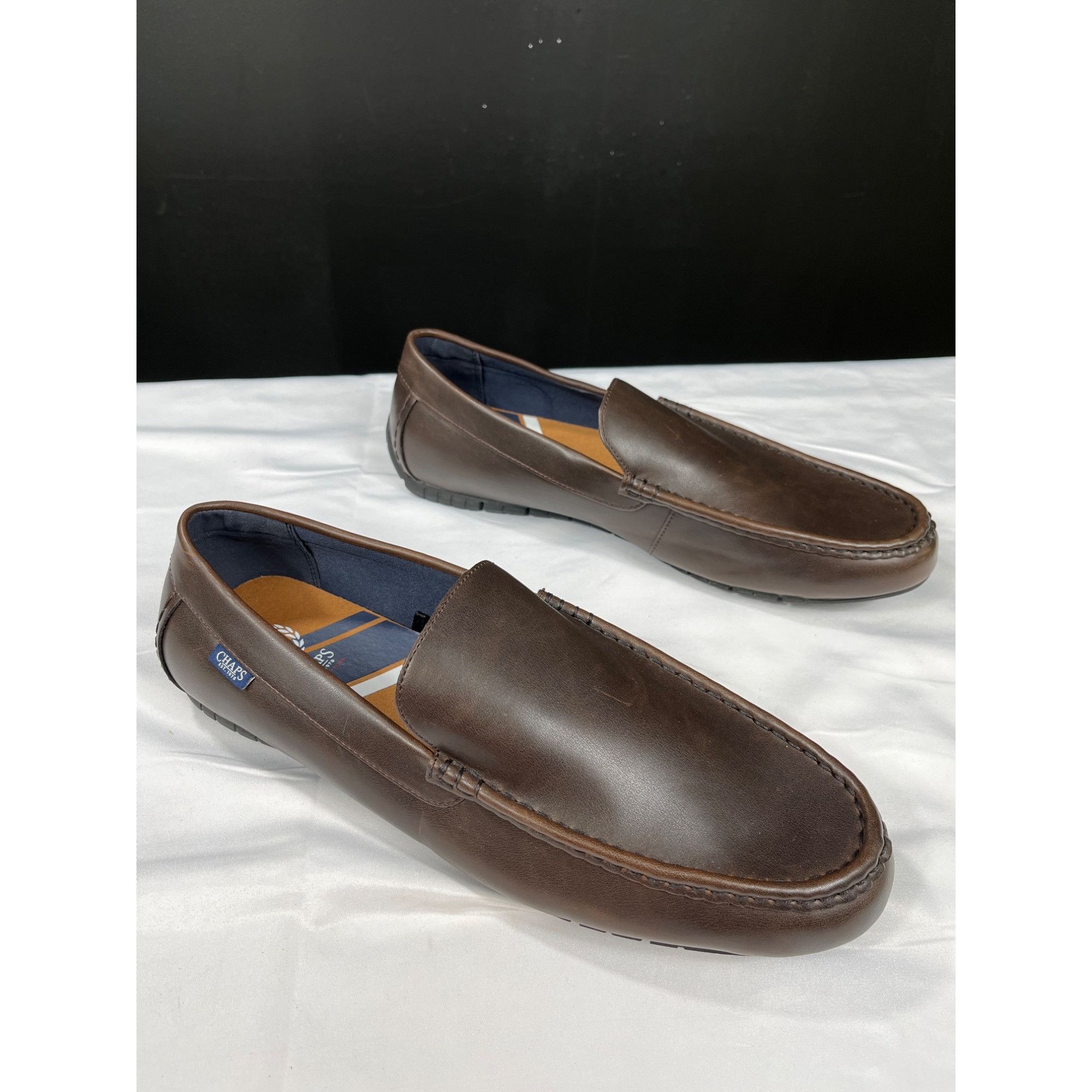 Chaps Chaps Mens Brown Leather Loafers Size 13 SKU 7256 Size US 13 / EU 46 - 3 Thumbnail