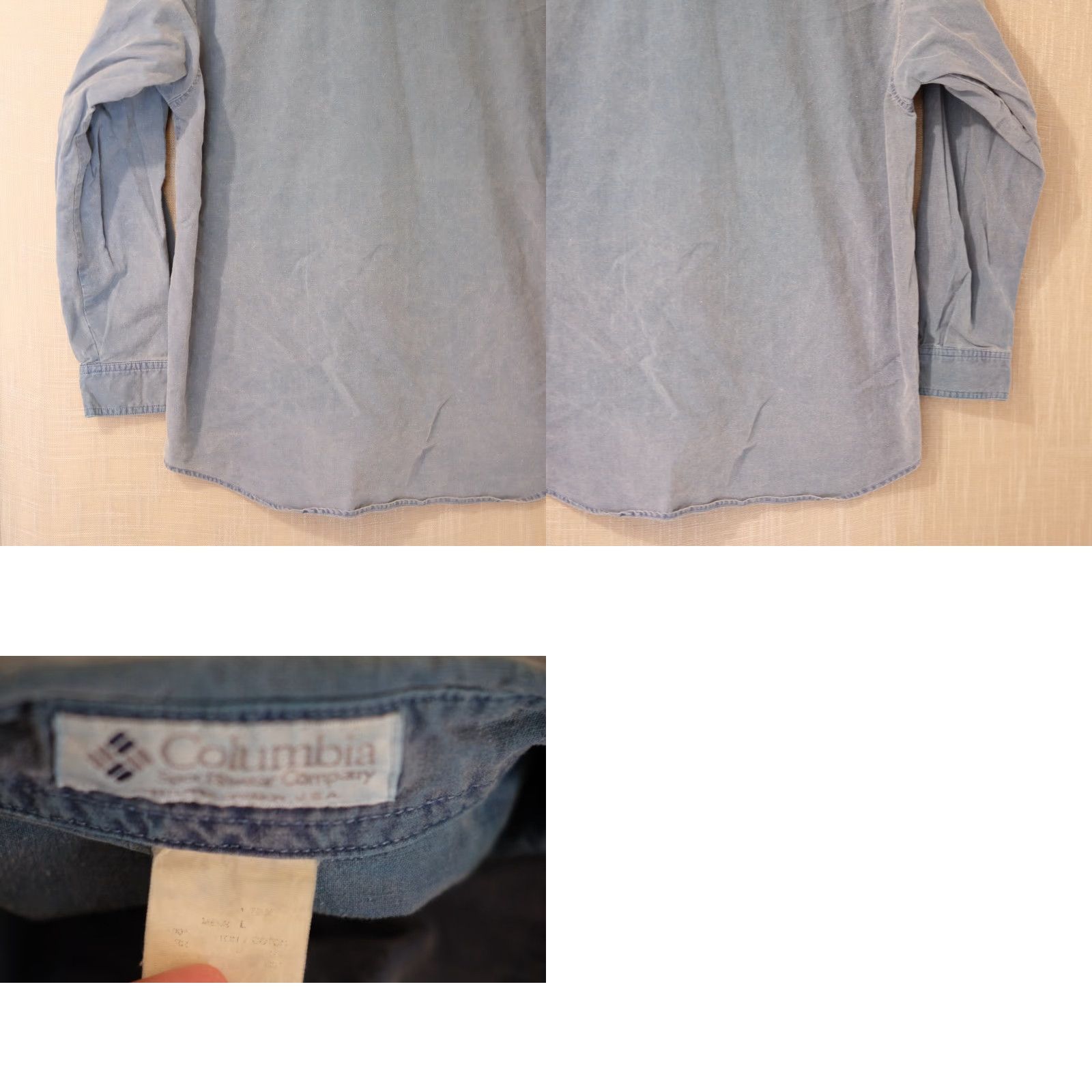 Denime Columbia Denim Shirt Blue Long Sleeve Outdoors Ranch Workwear Mens L Size US L / EU 52-54 / 3 - 8 Thumbnail