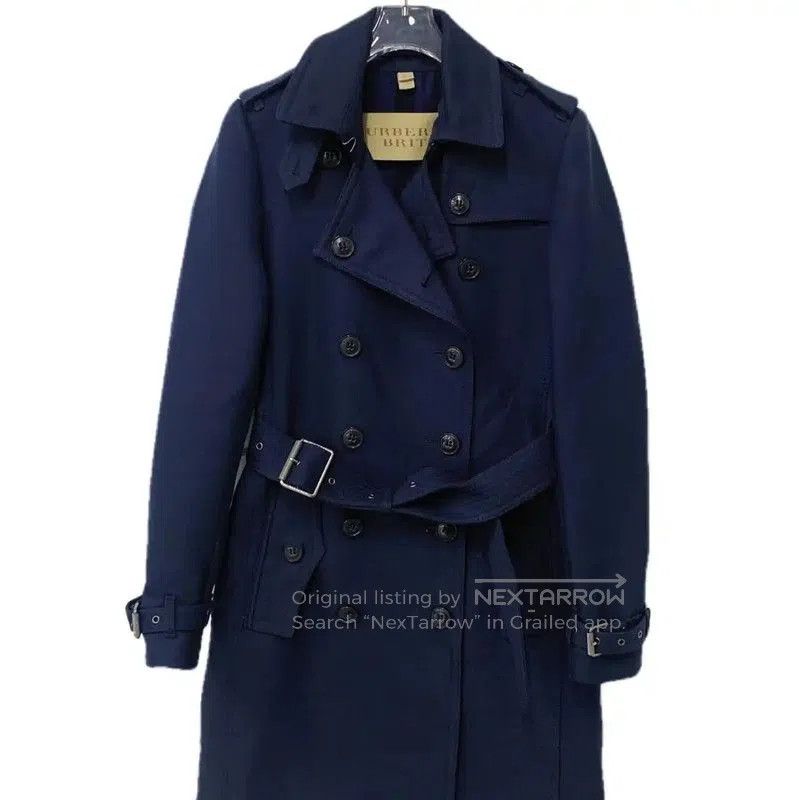 Burberry Burberry Deep Blue Cotton Women's Trench Coat. Size XS / US 0-2 / IT 36-38 - 1 Thumbnail