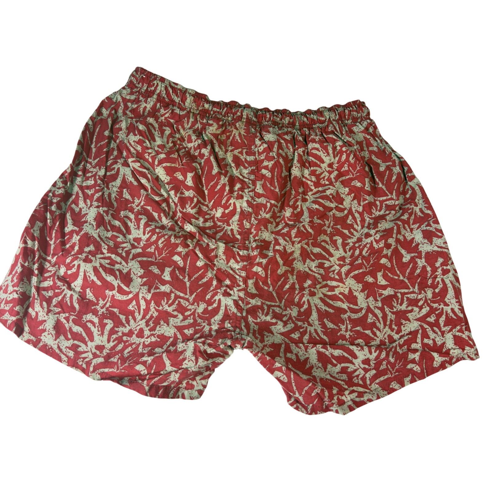 Other Laguna Men Large Swim Trunks Red Leaf Print Lined Drawstring Size US 30 / EU 46 - 5 Thumbnail