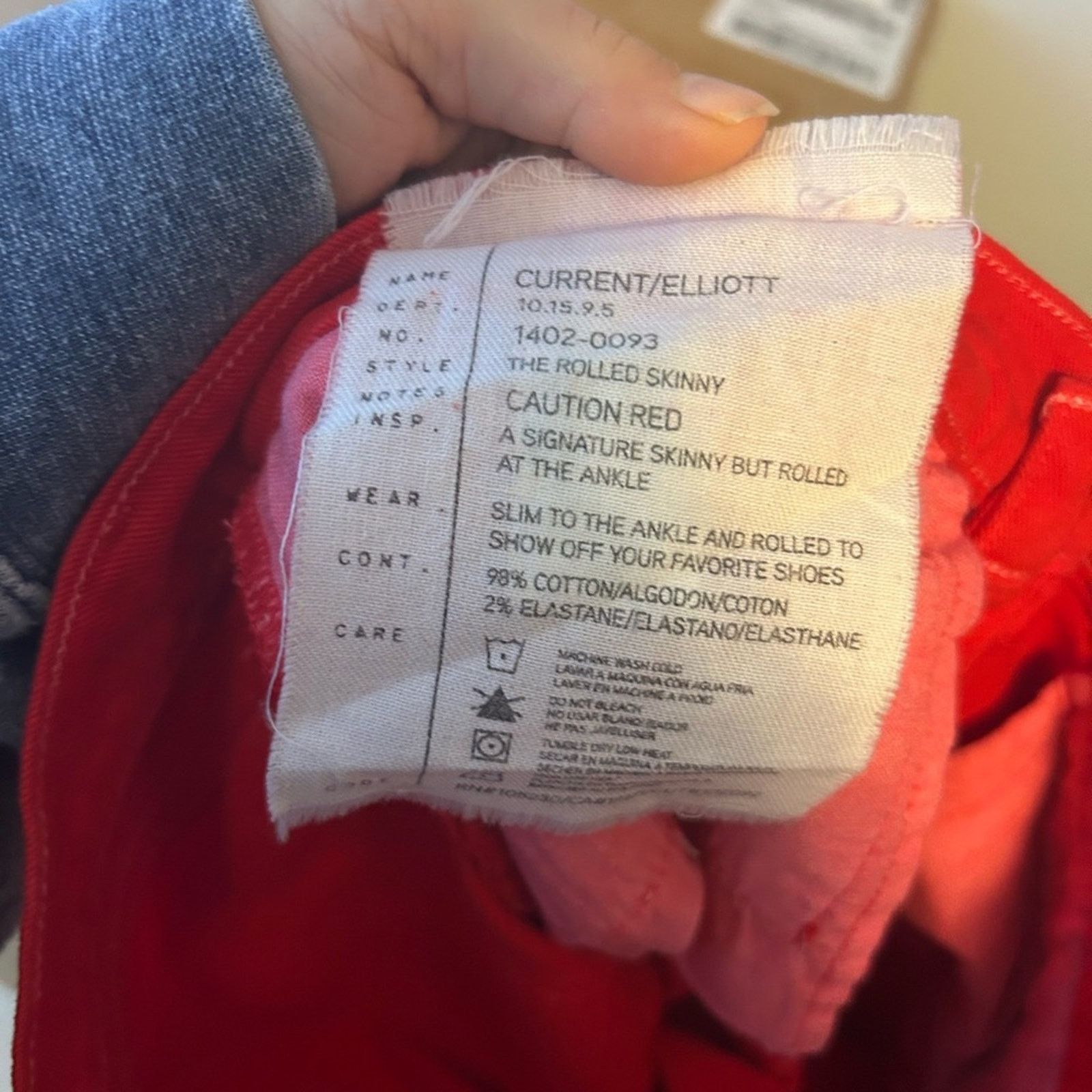 Current/Elliot Current Elliott The Rolled Skinny Jeans in Caution Red Size 26" / US 2 / IT 38 - 4 Thumbnail