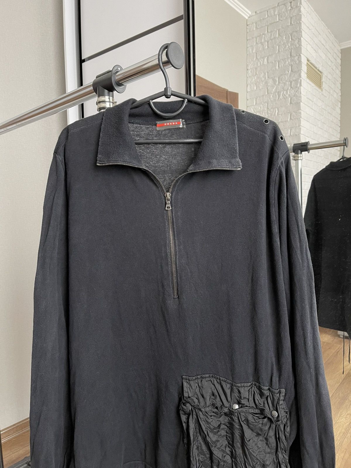 Prada Prada Italy Knit Sweater Sweatshirt Pocket Vintage Size US L / EU 52-54 / 3 - 5 Thumbnail