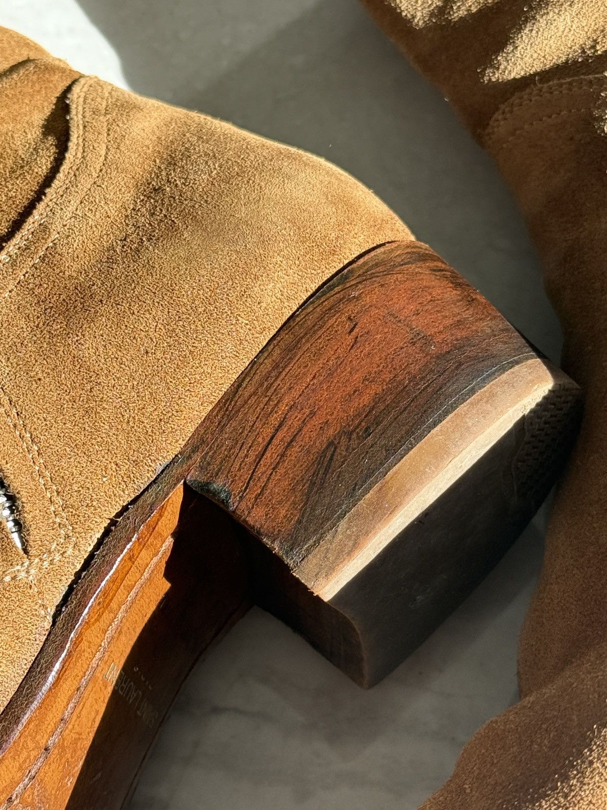 Saint Laurent Paris Classic Hedi Slimane Wyatt 40 Tobacco Suede Boots Size US 13 / EU 46 - 5 Thumbnail