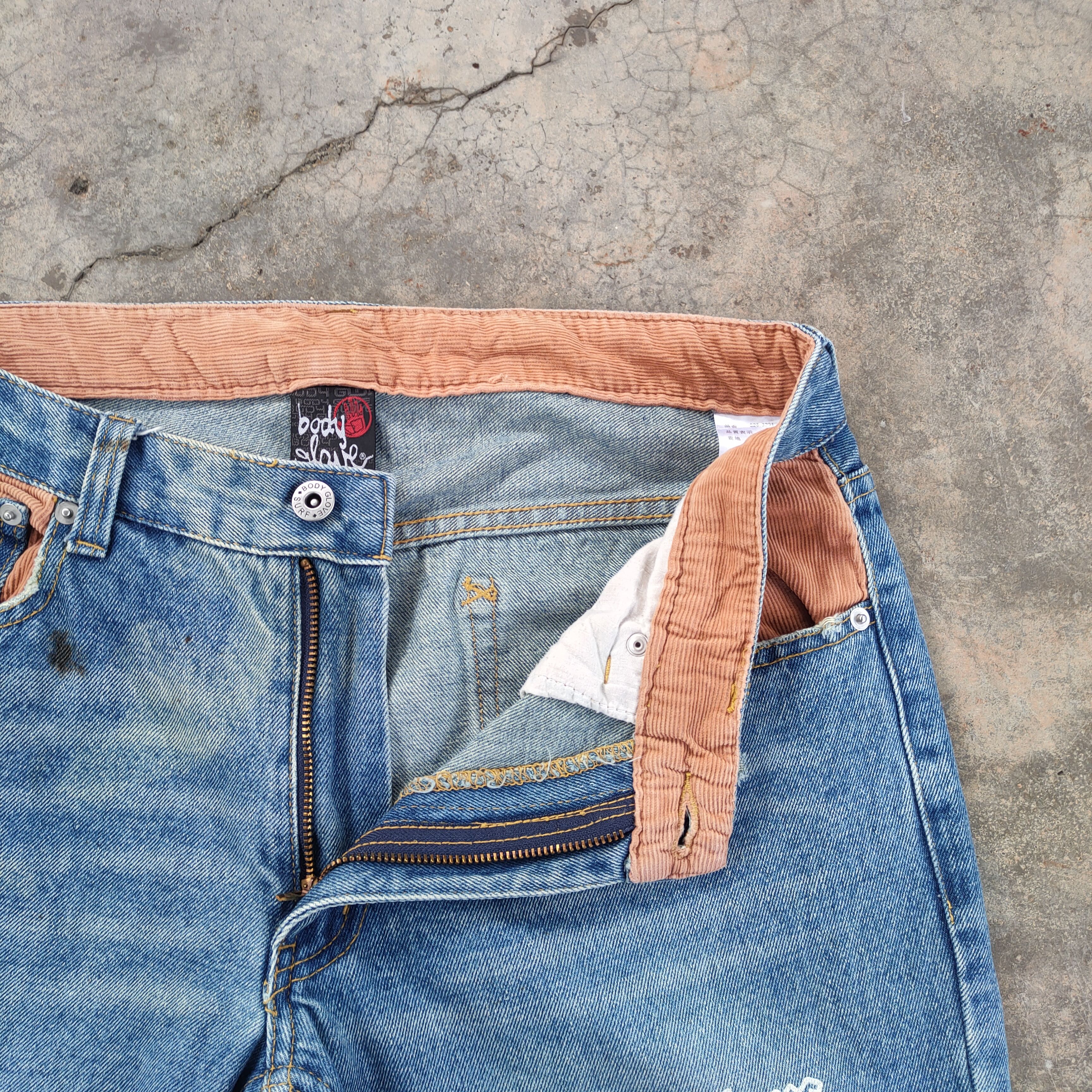 Body Glove W33 VINTAGE BODY GLOVE RIPPEP DENIM JEAN PANTS Size US 33 - 7 Thumbnail