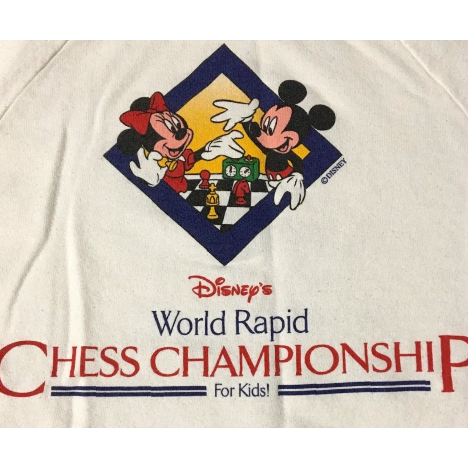 Disney VINTAGE 80s Disney World Chess Championship Mickey Mouse Sweatshirt M Size US M / EU 48-50 / 2 - 3 Thumbnail