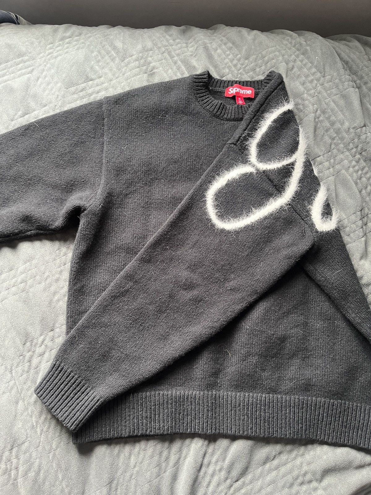 Supreme Black Supreme Angora Script Sweater Size US M / EU 48-50 / 2 - 2 Thumbnail