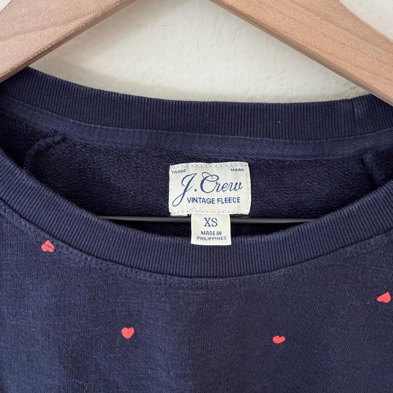 J.Crew J-Crew Sweater Women's XS Navy Vintage Fleece Size XS / US 0-2 / IT 36-38 - 2 Thumbnail