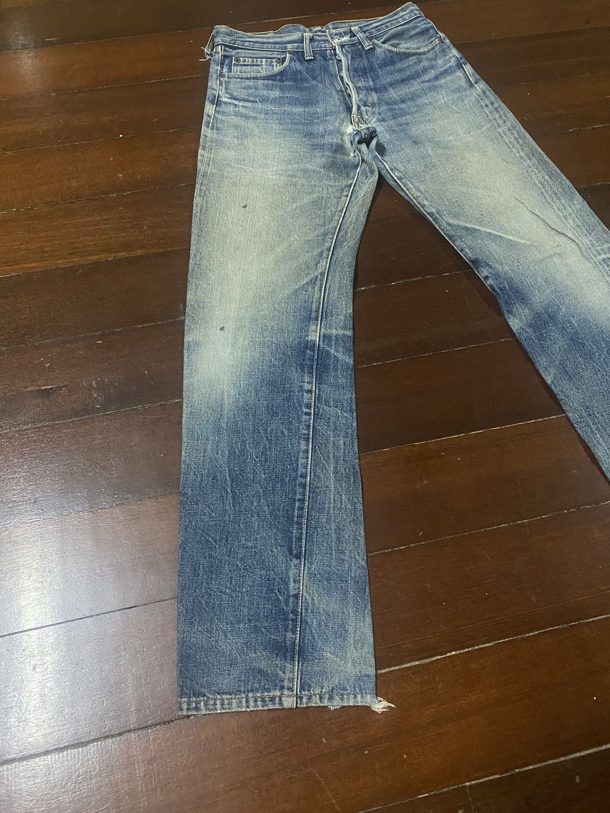 Denime Rare vintage 90s Denime Japan Distressed mud wash Selvedge Size US 30 / EU 46 - 3 Thumbnail