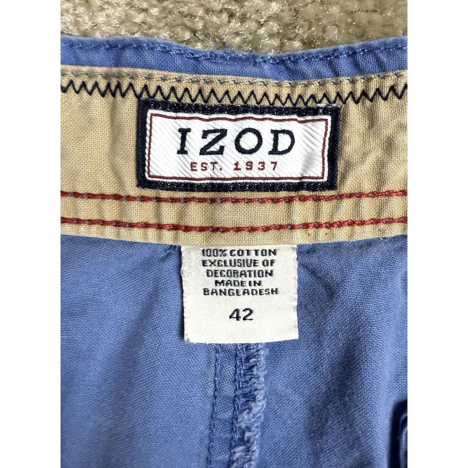 Izod IZOD Men Cargo Shorts Blue Size 42 10” Inseam 920 Size US 42 / EU 58 - 6 Thumbnail