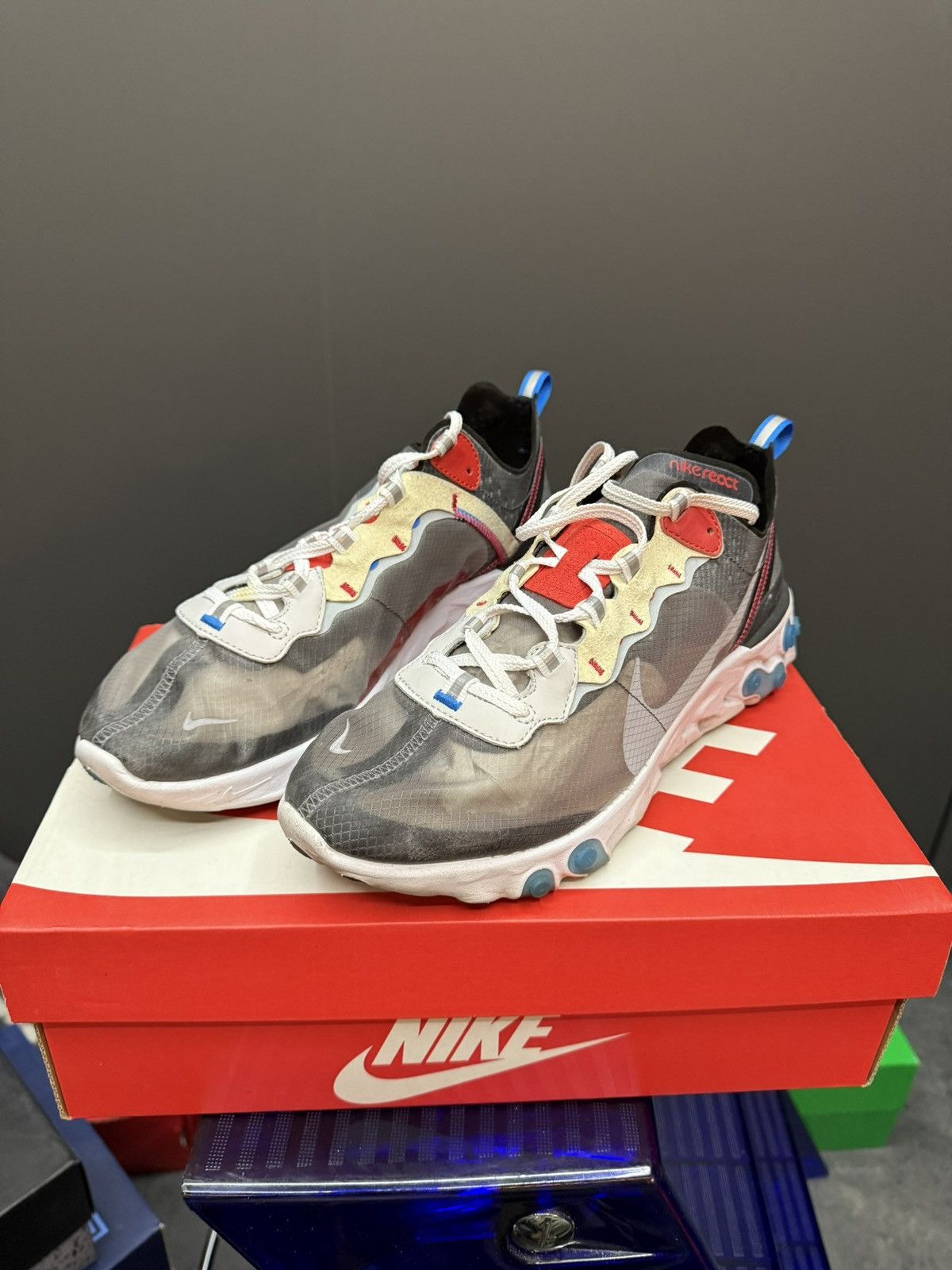 Nike Nike React Element 87 Dark Grey Photo Blue 9.5 AQ1090-003 Size US 9.5 / EU 42-43 - 1 Thumbnail
