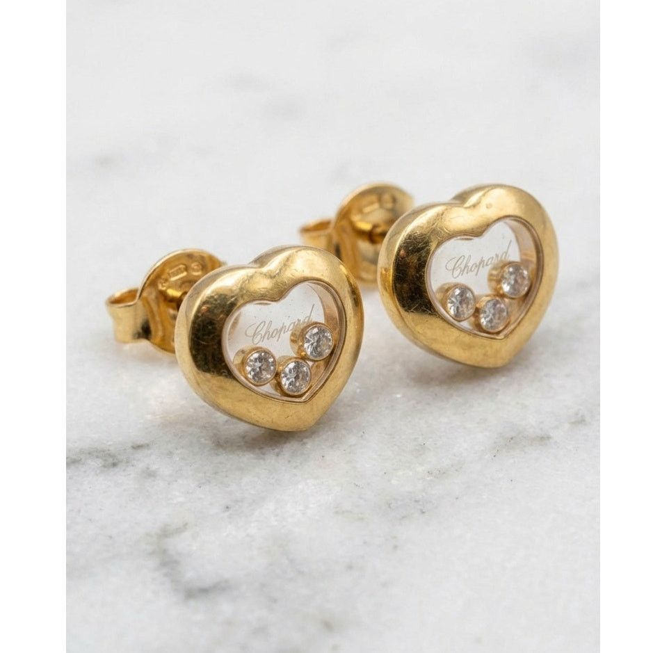 Chopard Chopard Happy Diamonds Heart Stud Earrings 18K Yellow Gold Size ONE SIZE - 1 Thumbnail
