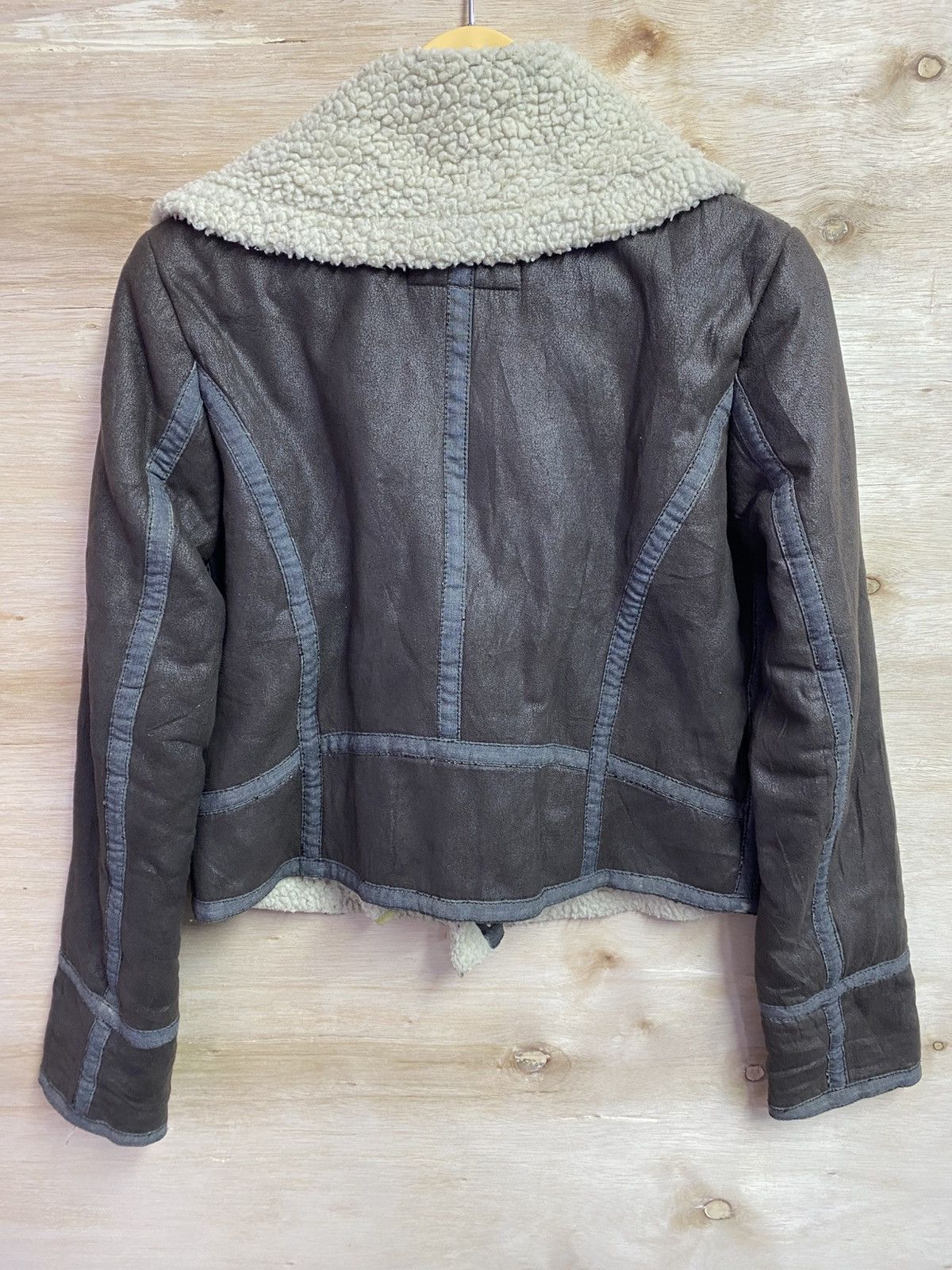 GOA GOA Neo Leather Biker Jacket with Sherpa Lining. Size S / US 4 / IT 40 - 10 Thumbnail