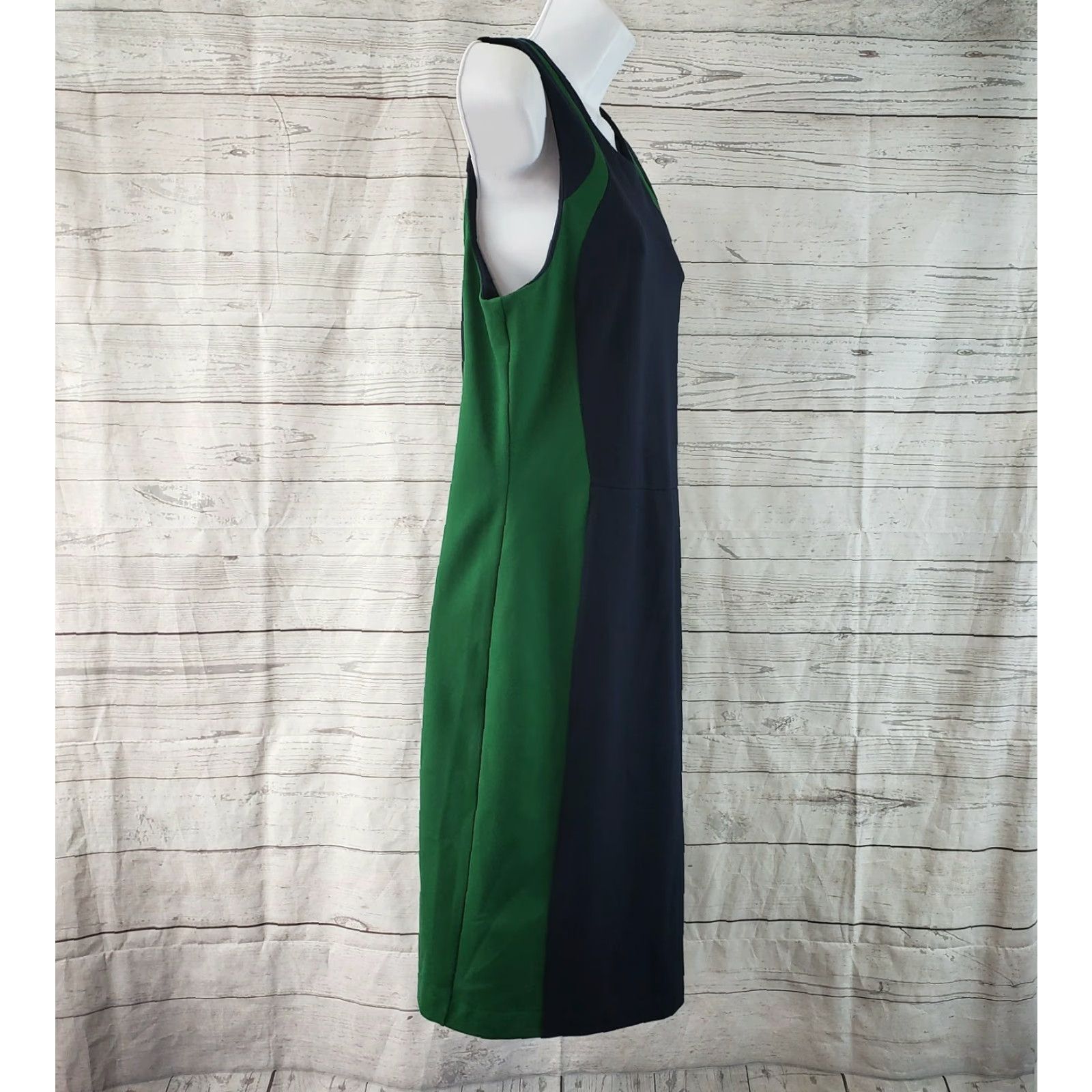 Vintage 41Hawthorn Womens Dress L Blue Green Sleeveless Cotton Blend Size L / US 10 / IT 46 - 3 Thumbnail