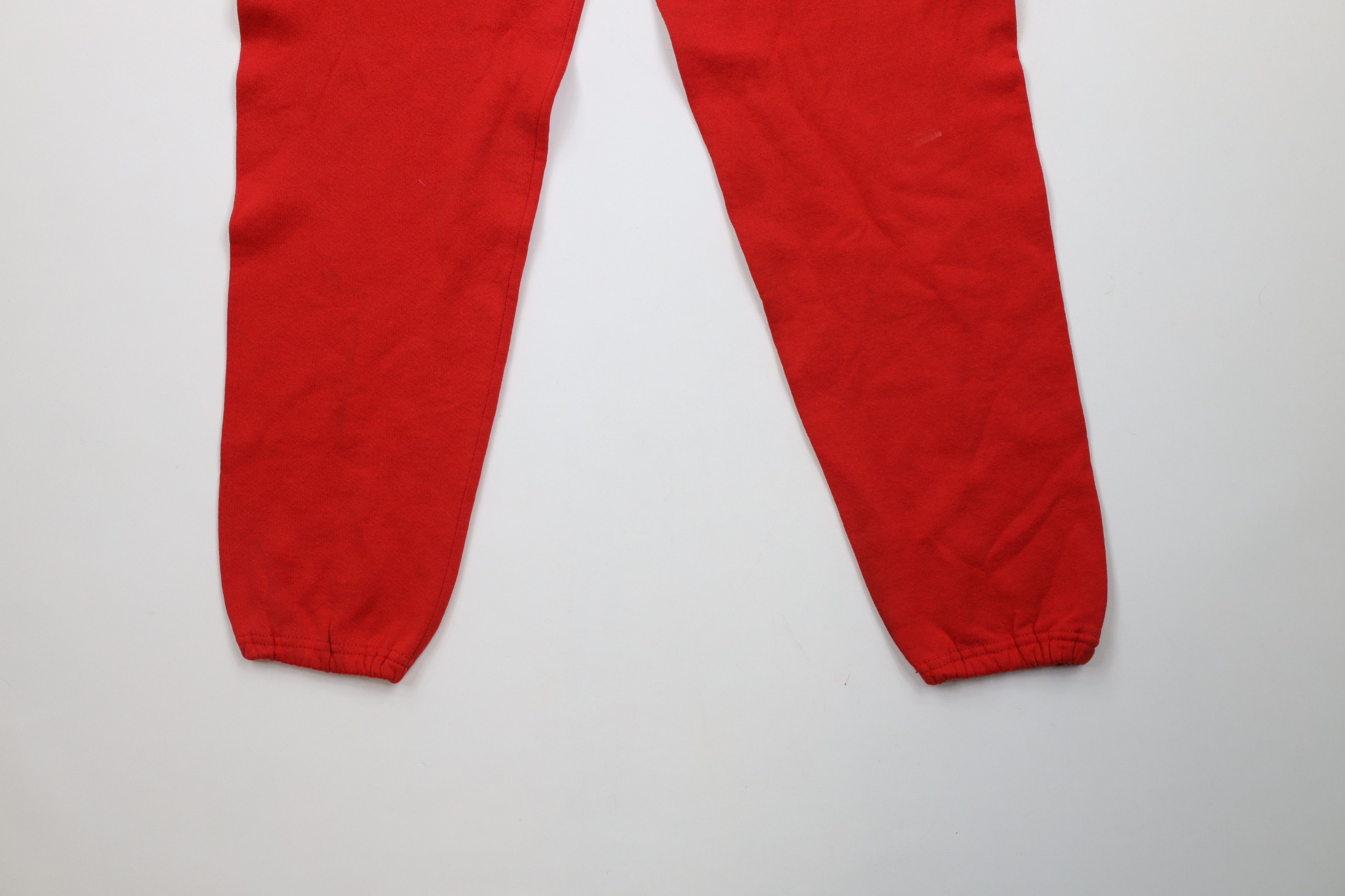 Vintage Vintage 90s Streetwear Blank Sweatpants Joggers Red USA Size US 34 / EU 50 - 4 Thumbnail